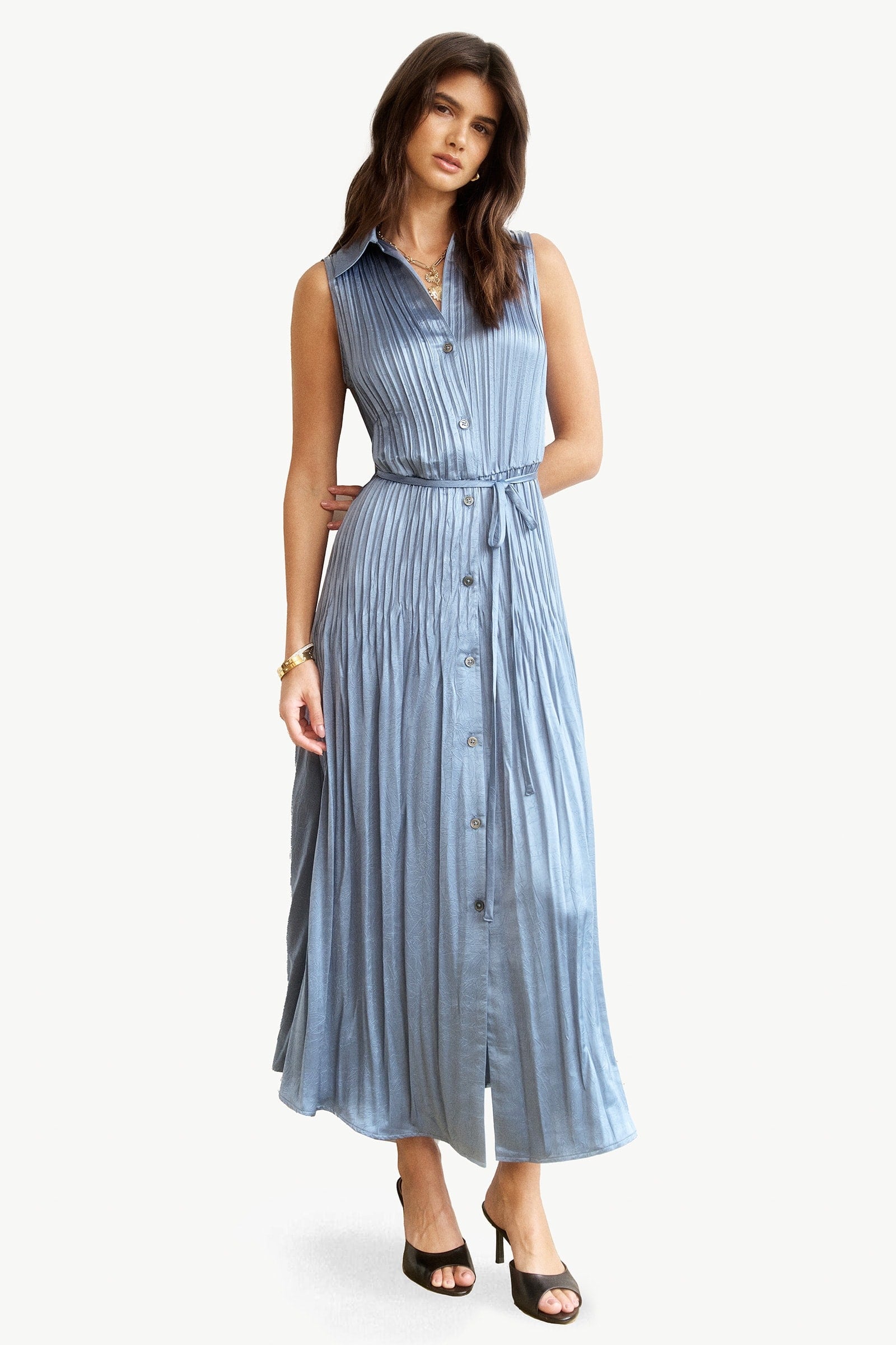 blue long dress casual Blue long dress
