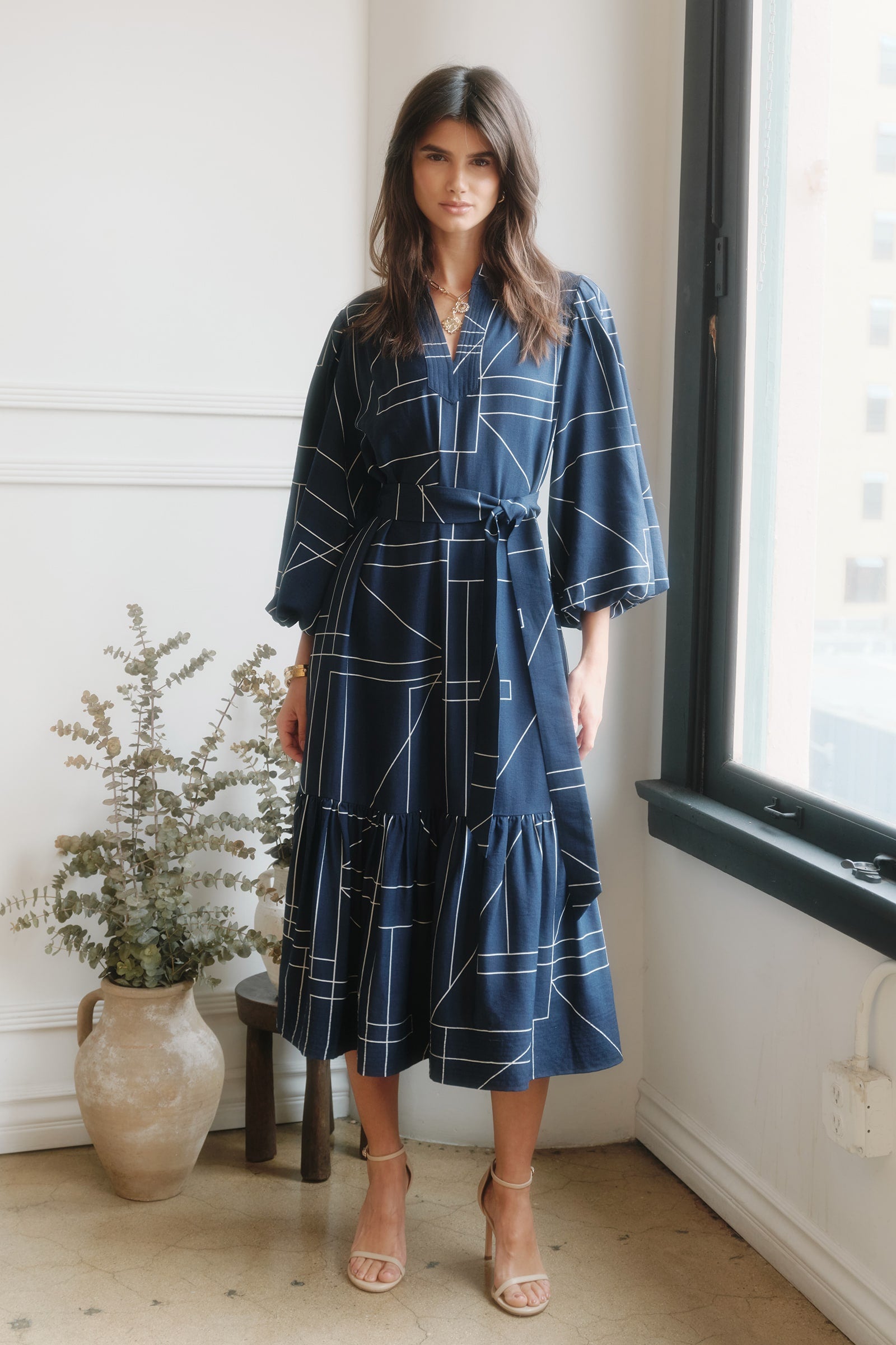 Long Sleeve Blue Dress