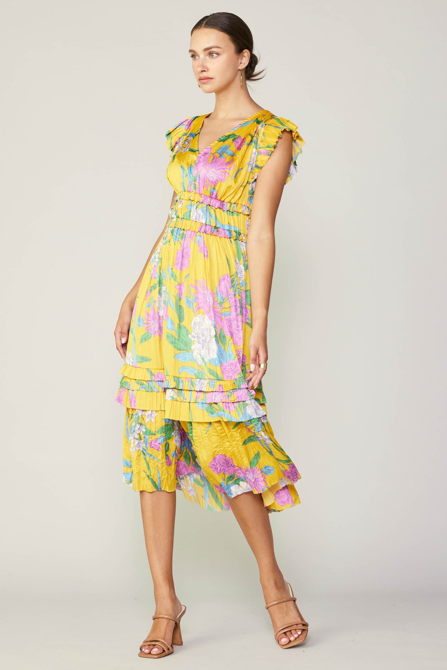 Sereia Botanical Motif Midi Dress