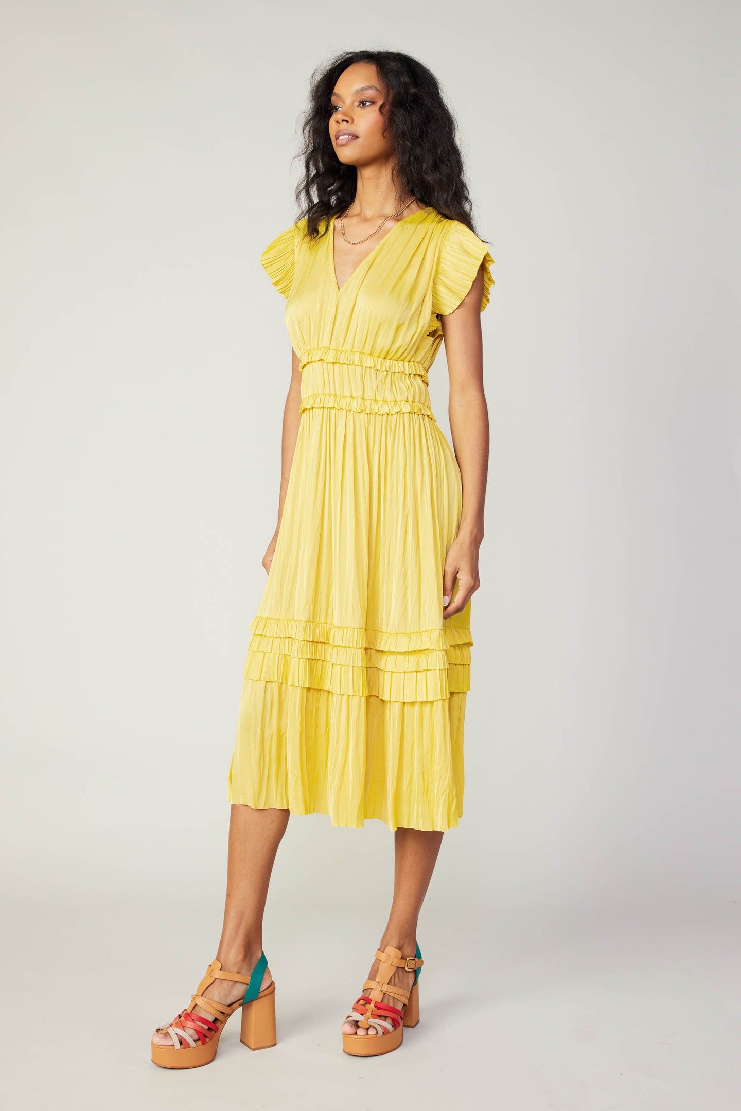 Sereia Pleated Midi Dress