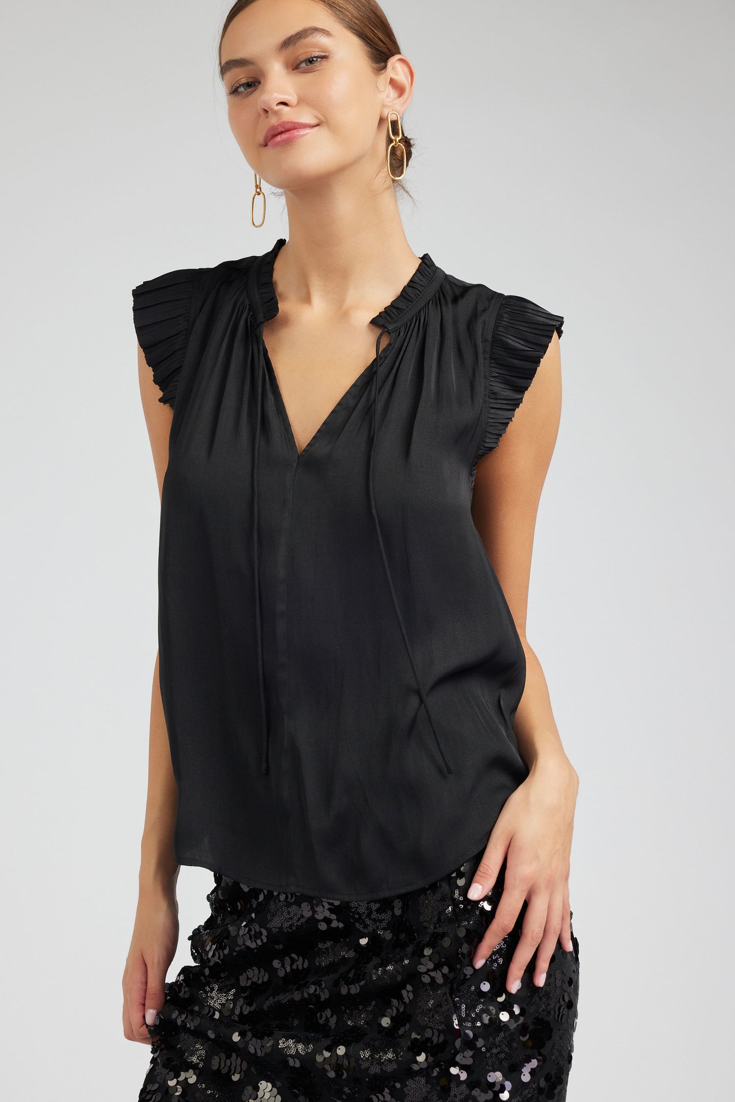 Margot Pleated Sleeve Blouse