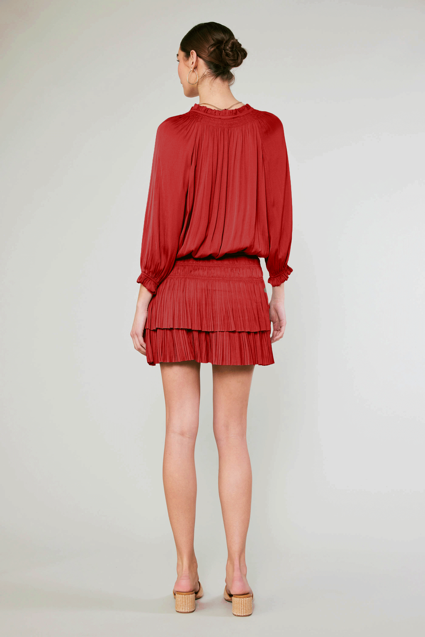 Aurelie Pleated Mini Dress