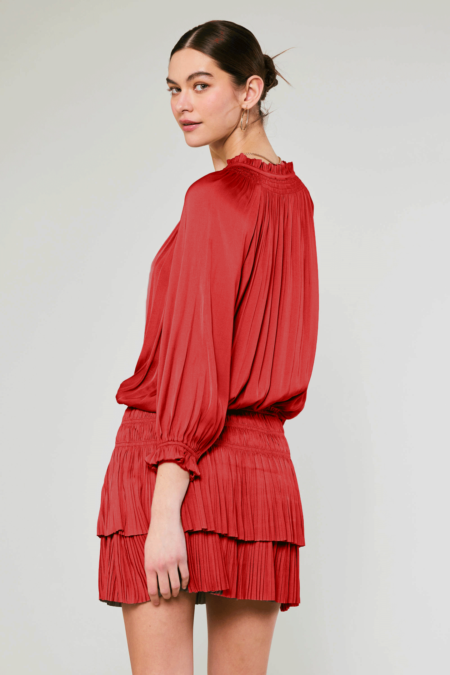 Aurelie Pleated Mini Dress