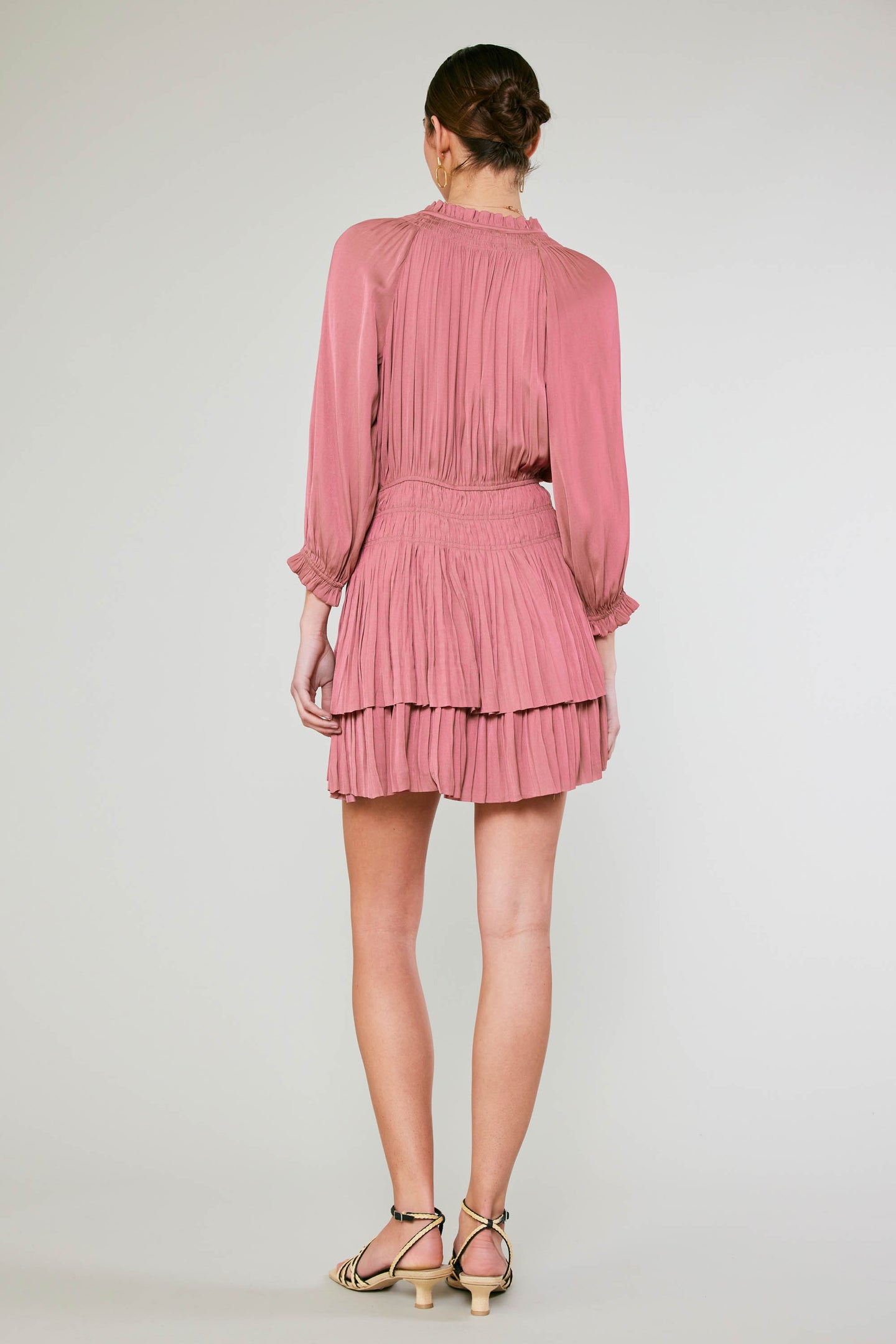 Aurelie Pleated Mini Dress