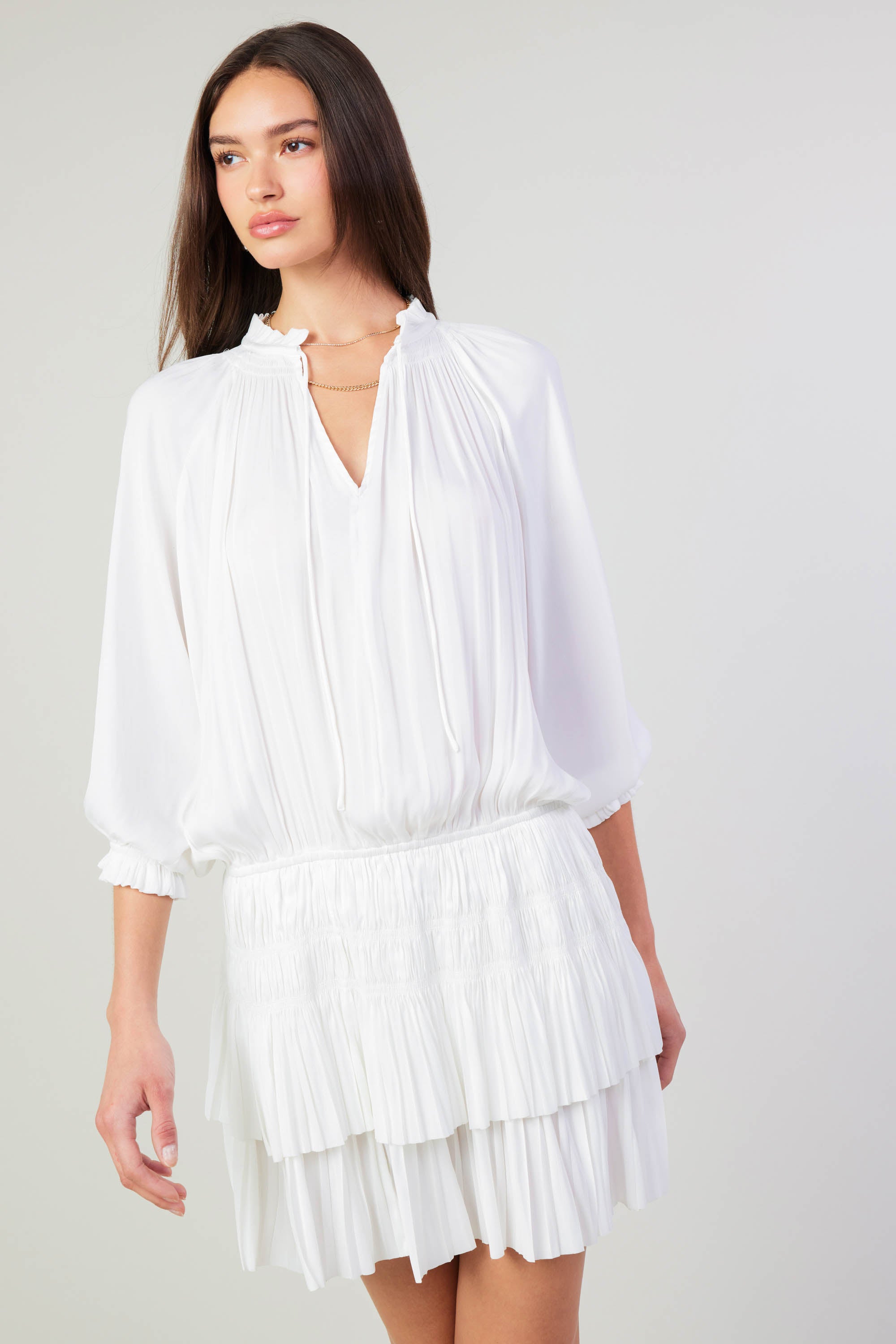 Aurelie Pleated Mini Dress – CURRENT AIR