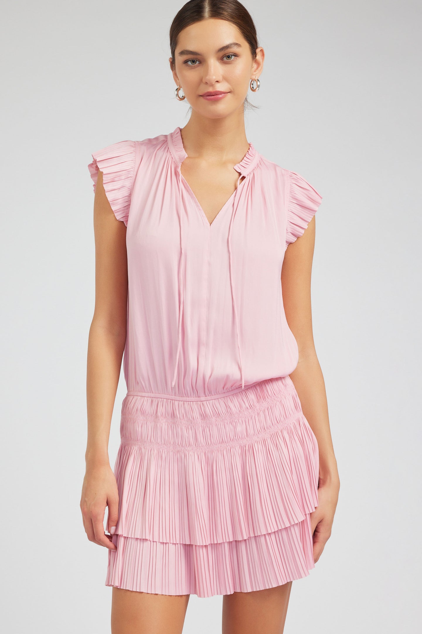 Zoey Pleated Mini Dress