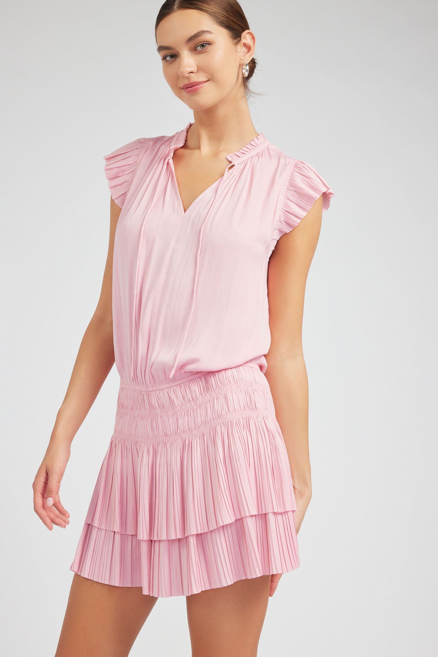 Zoey Pleated Mini Dress