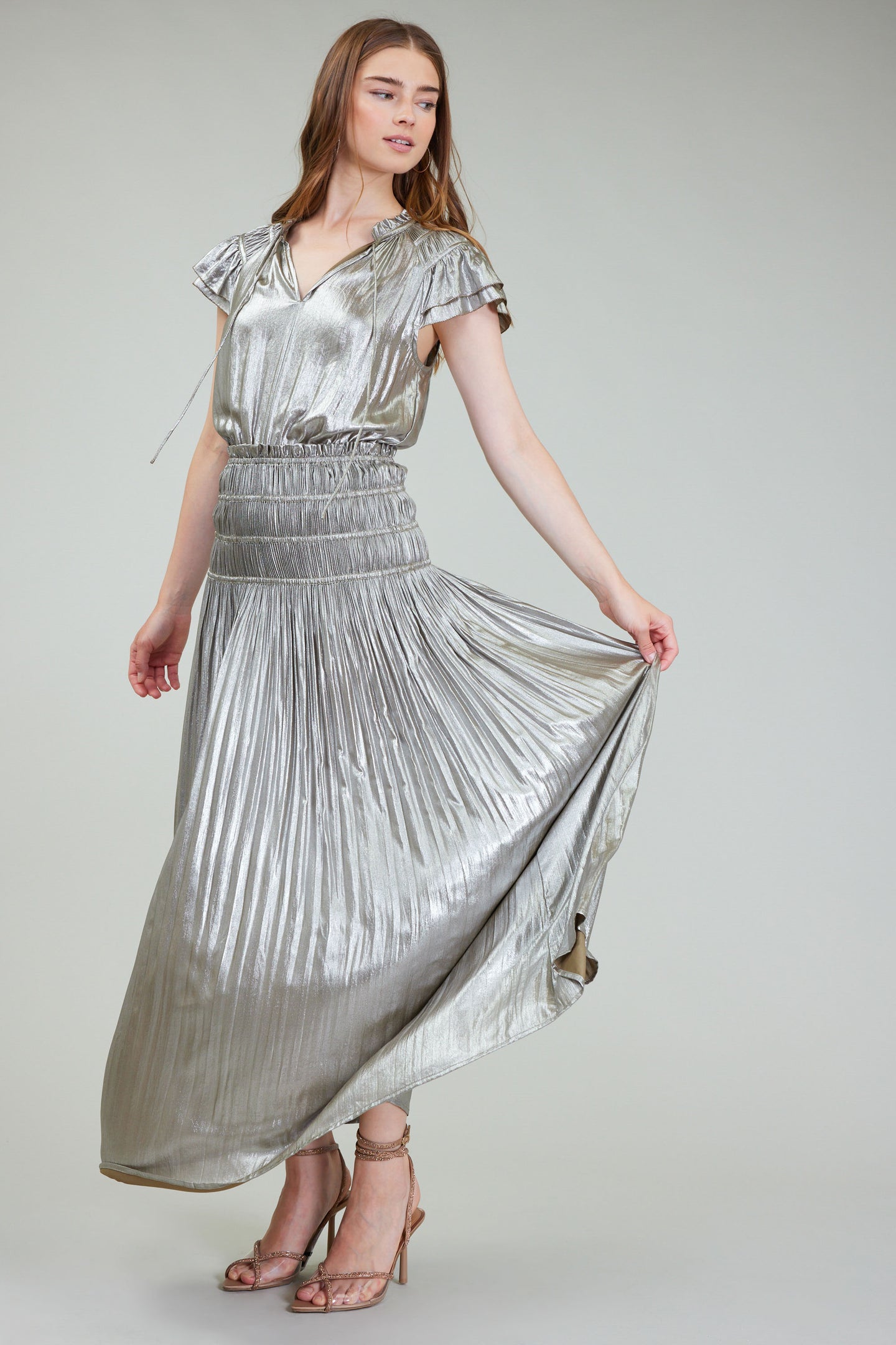 Metallic Maxi Dress