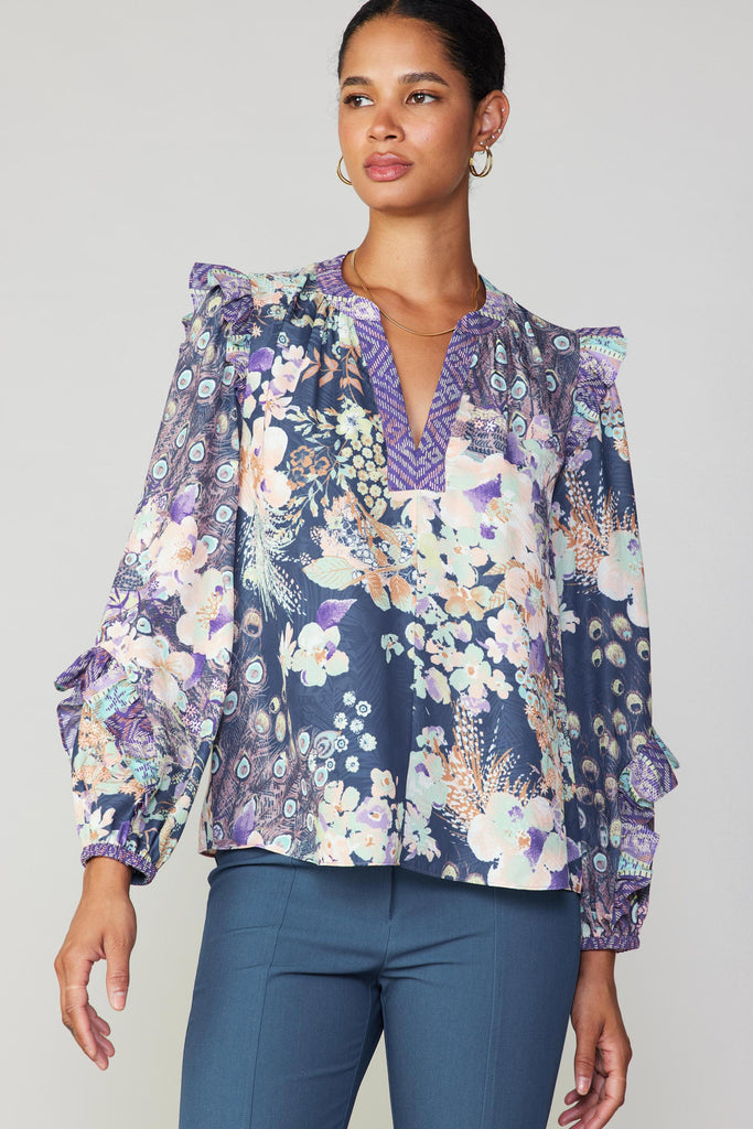 Peacock Floral Blouse