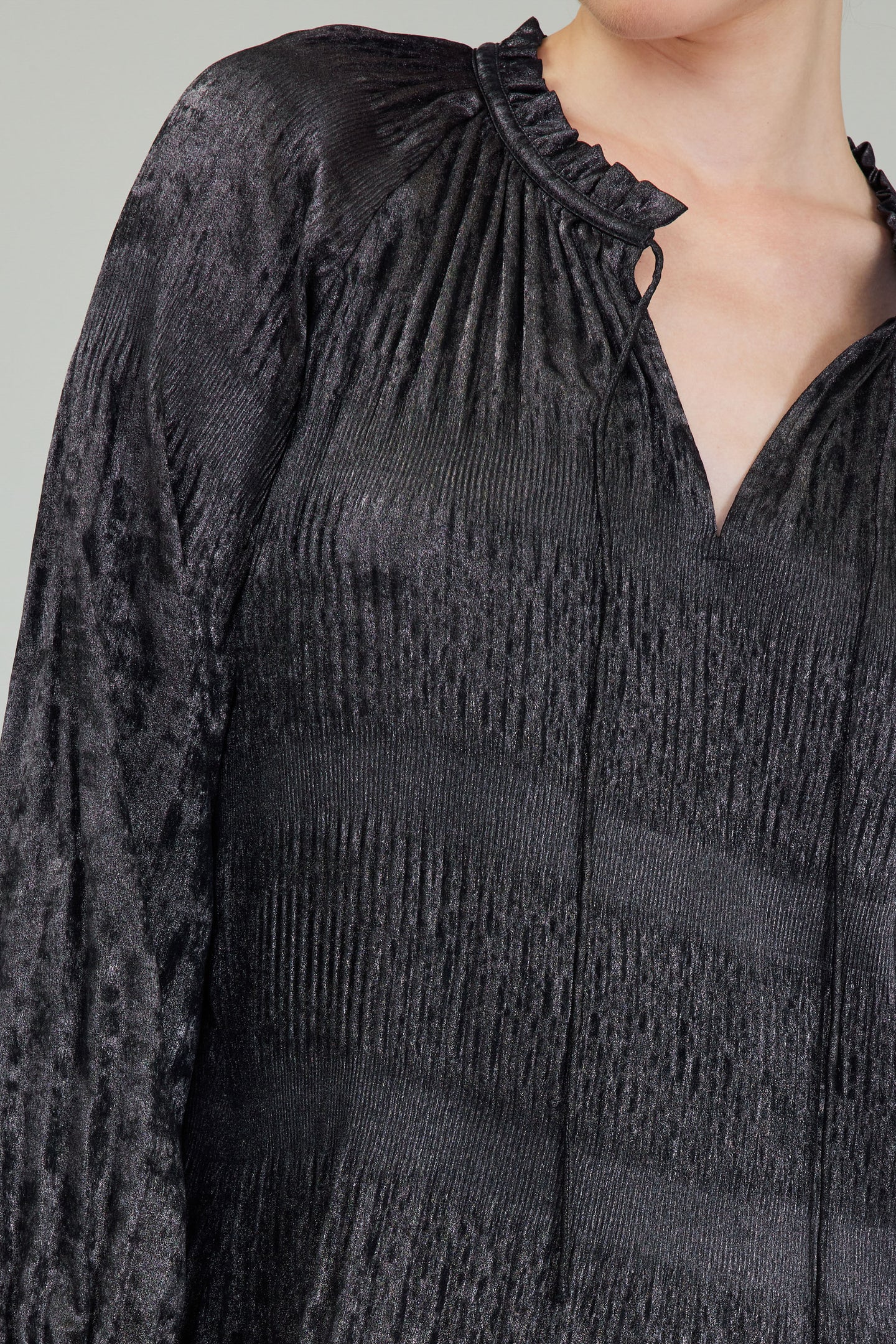 Velvet Pleated Blouse