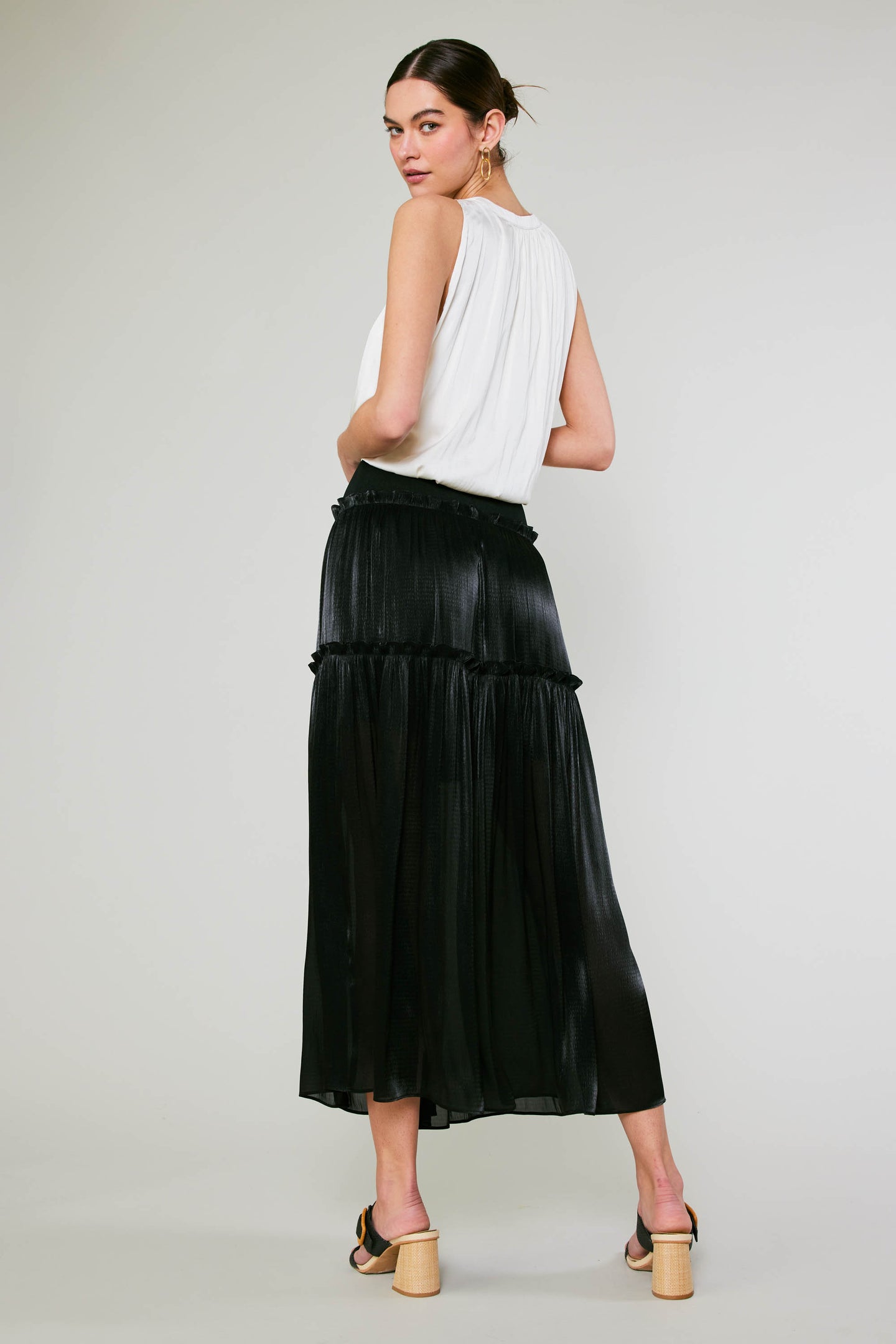 Satin Weave Maxi Skirt