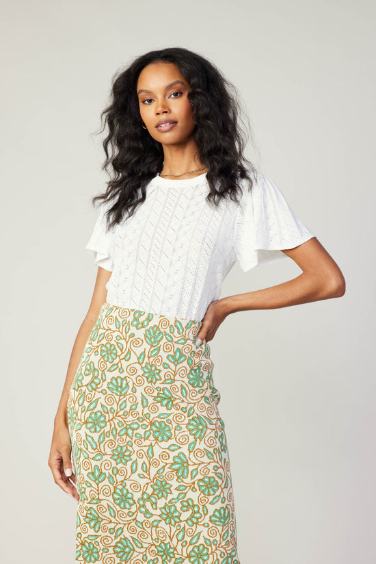 Floral Knit Midi Skirt