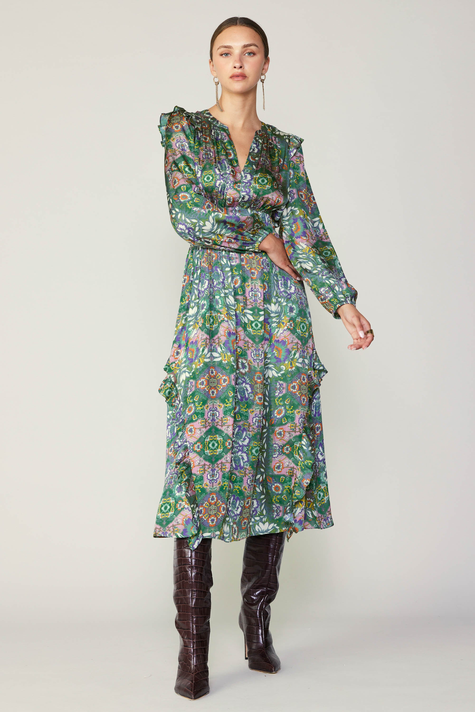 Emmaline Floral Midi Dress – CURRENT AIR