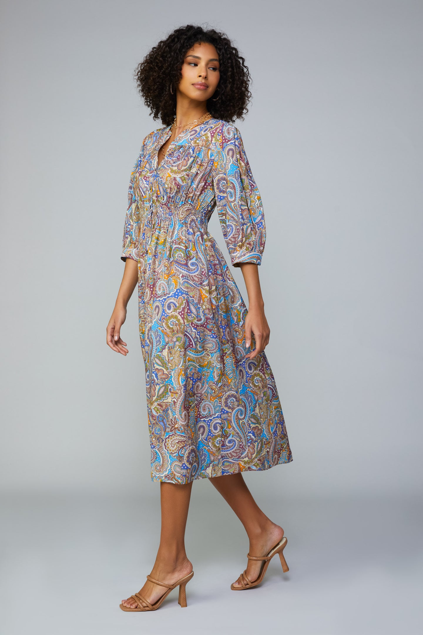 Paisley Print Midi Dress