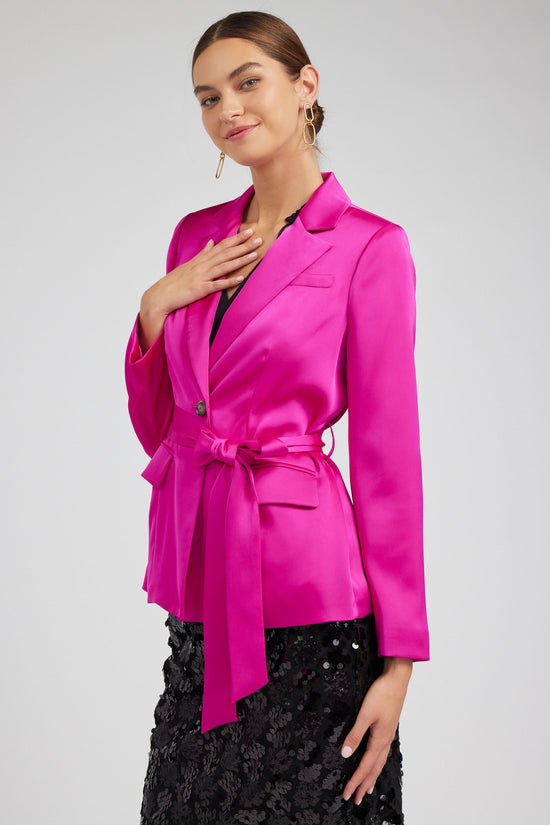 Silky Belted Blazer