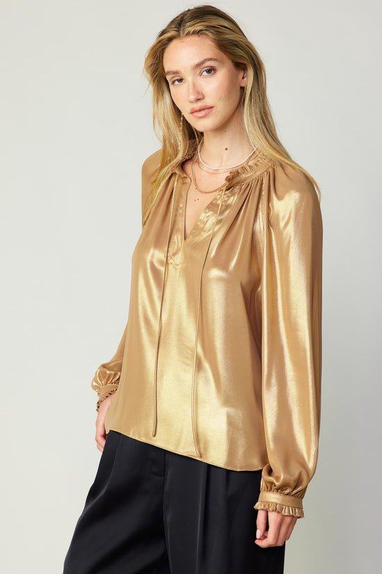 Lustrous Cuffed Blouse