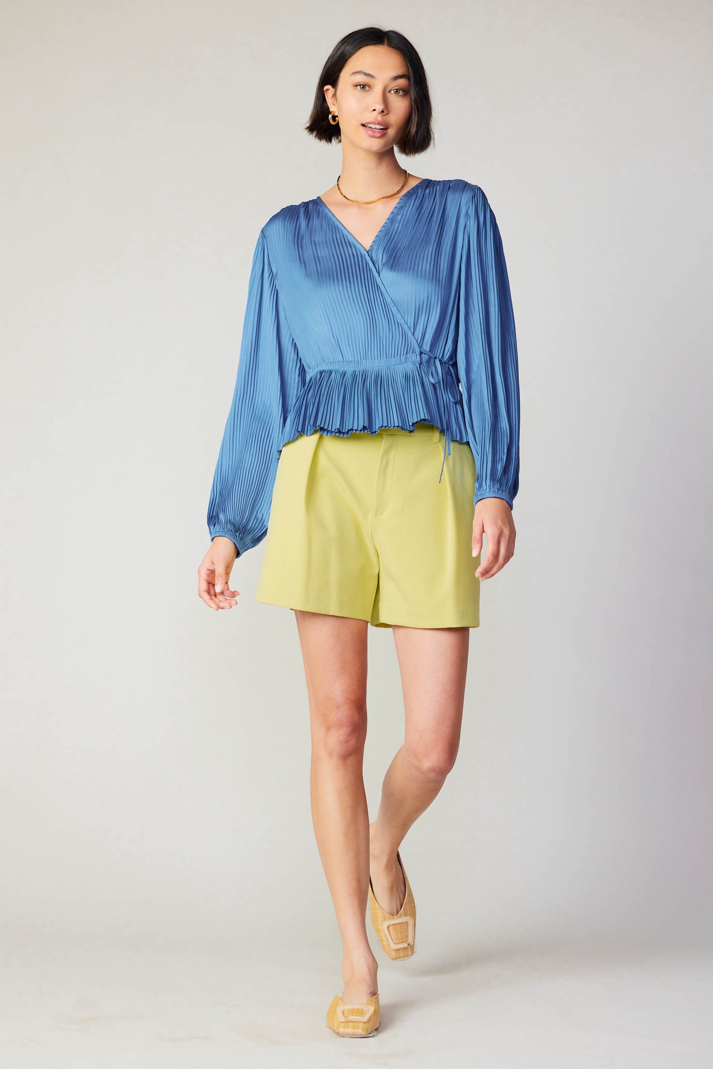 Pleated Wrap Top