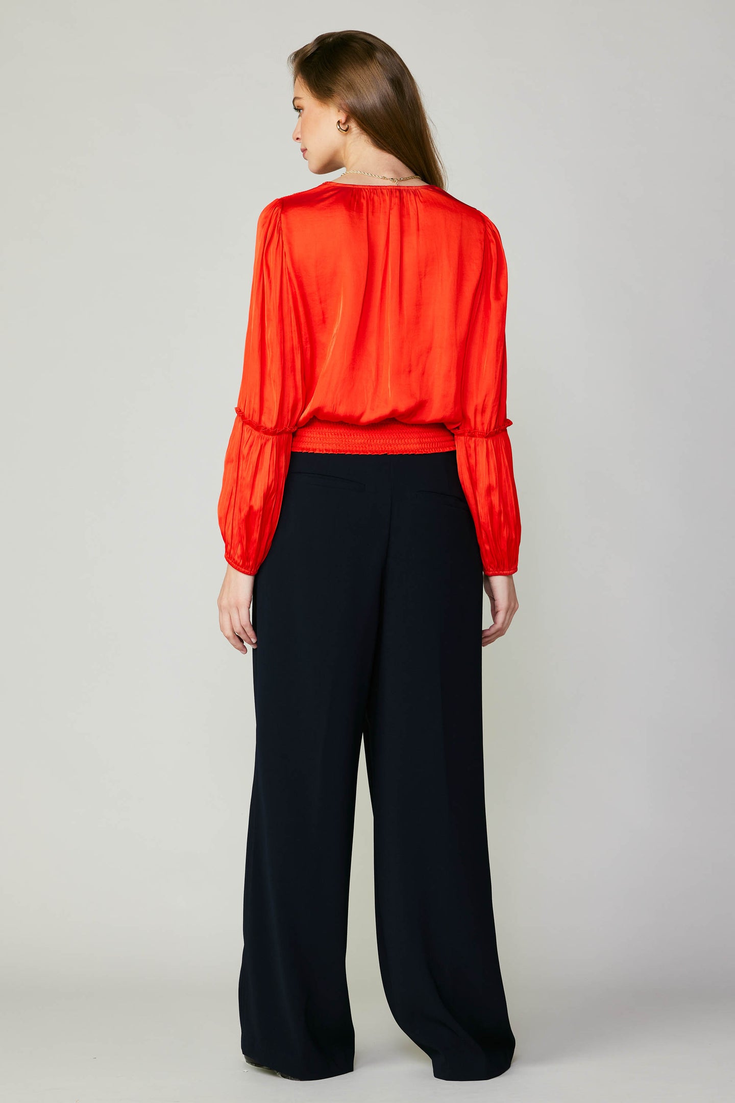 Pleated Surplice Blouse – CURRENT AIR