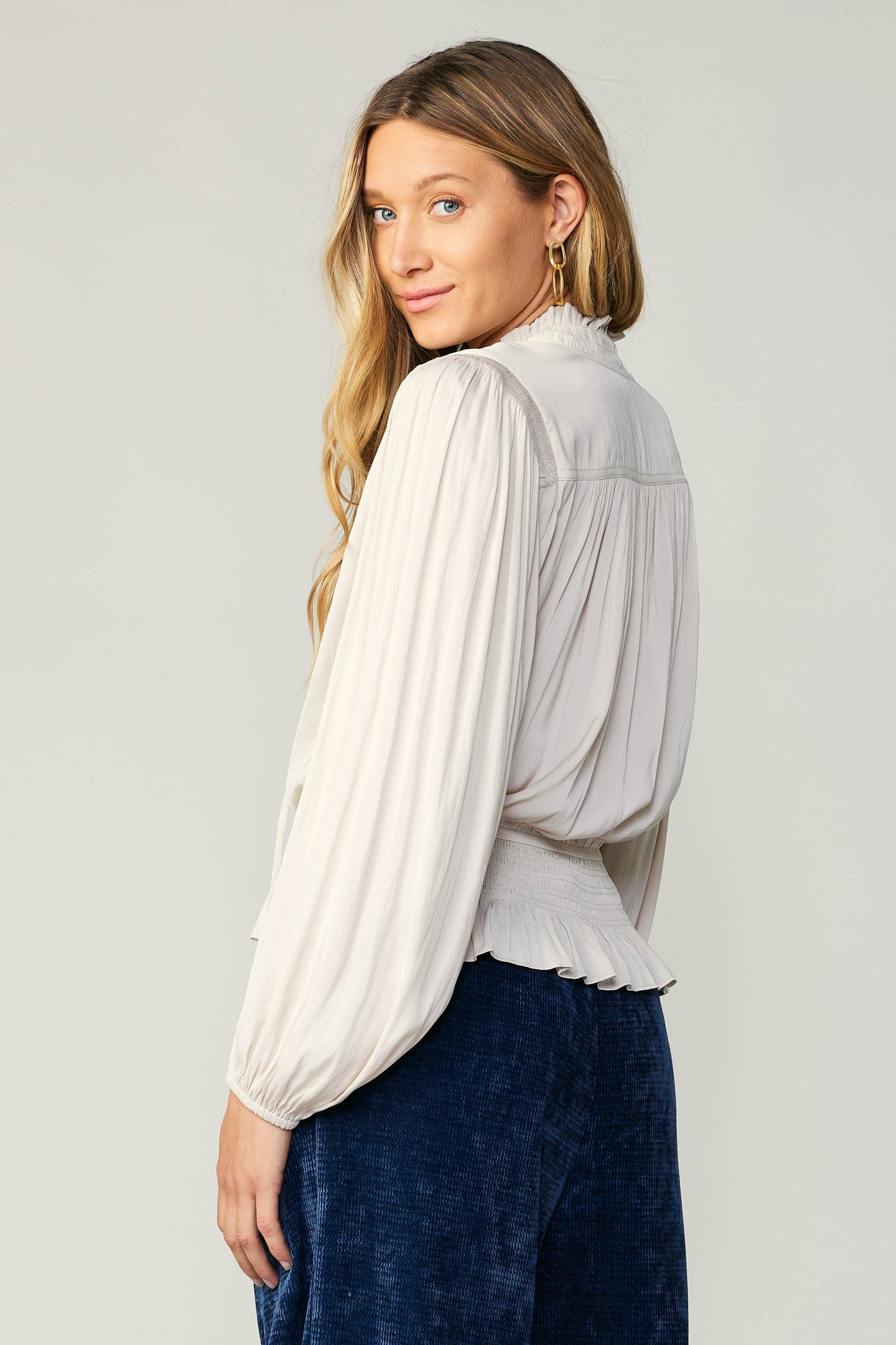 Peplum Collared Blouse – CURRENT AIR