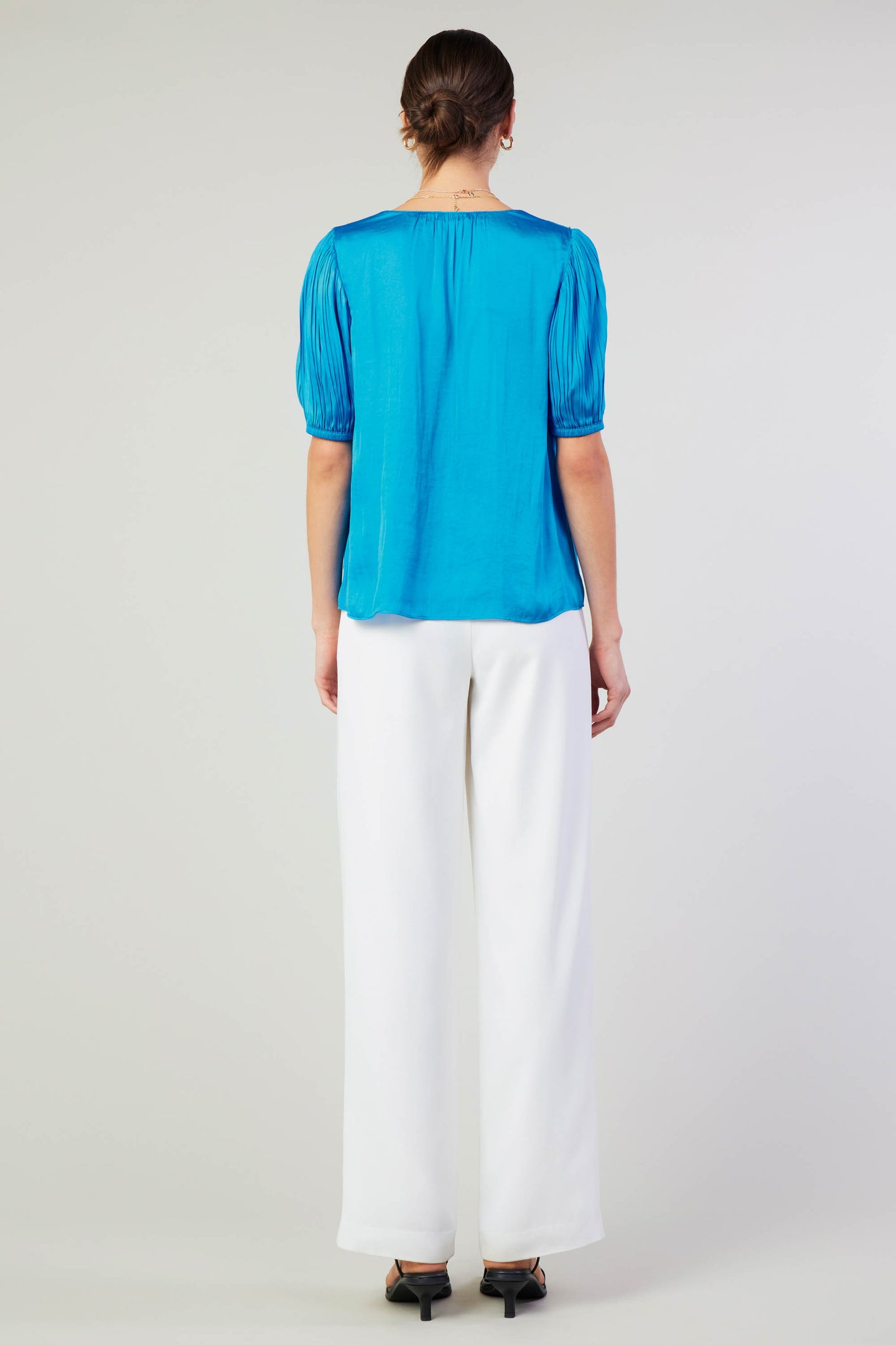 Cuffed Pleated Yoke top