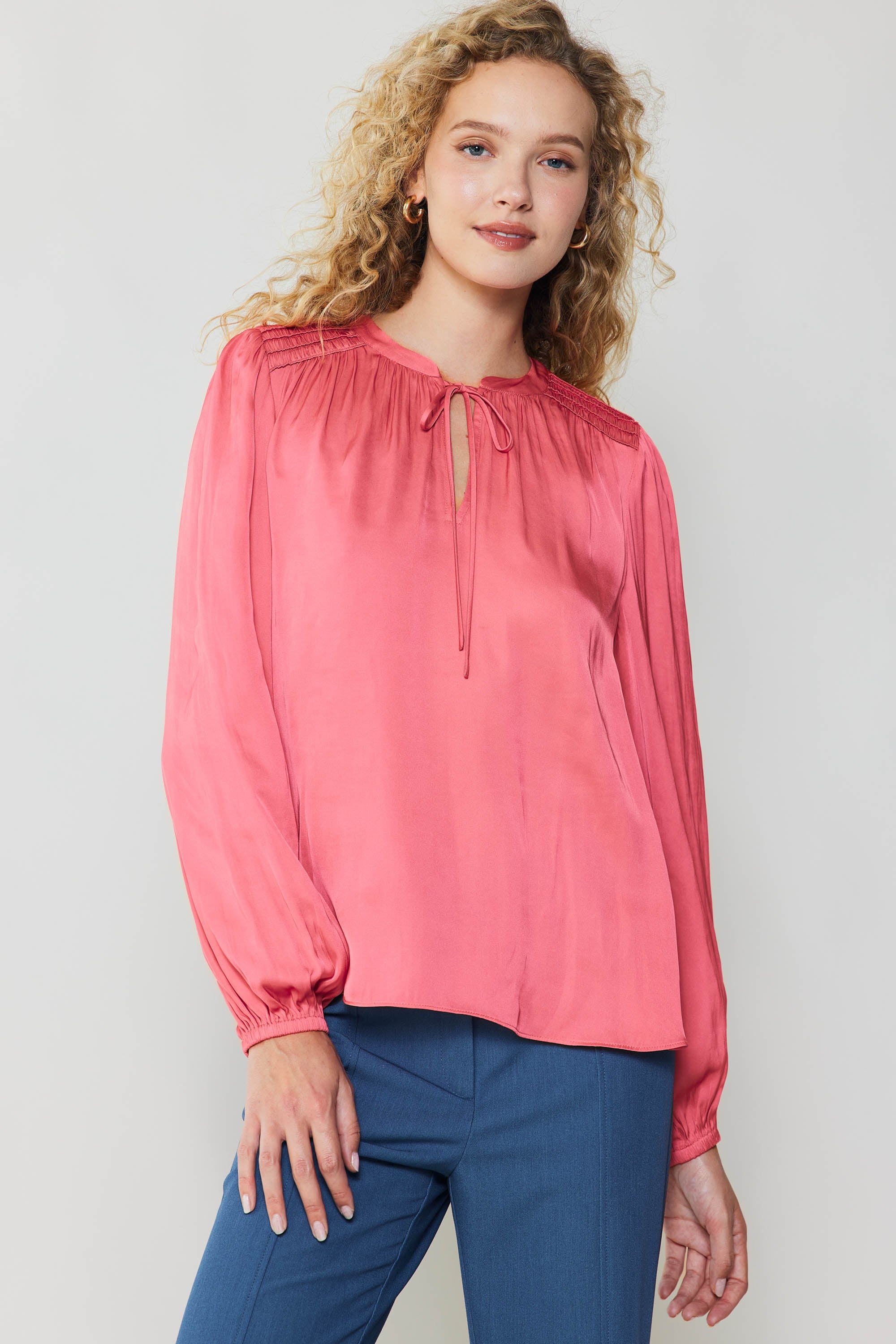 Shirred Yoke Blouse