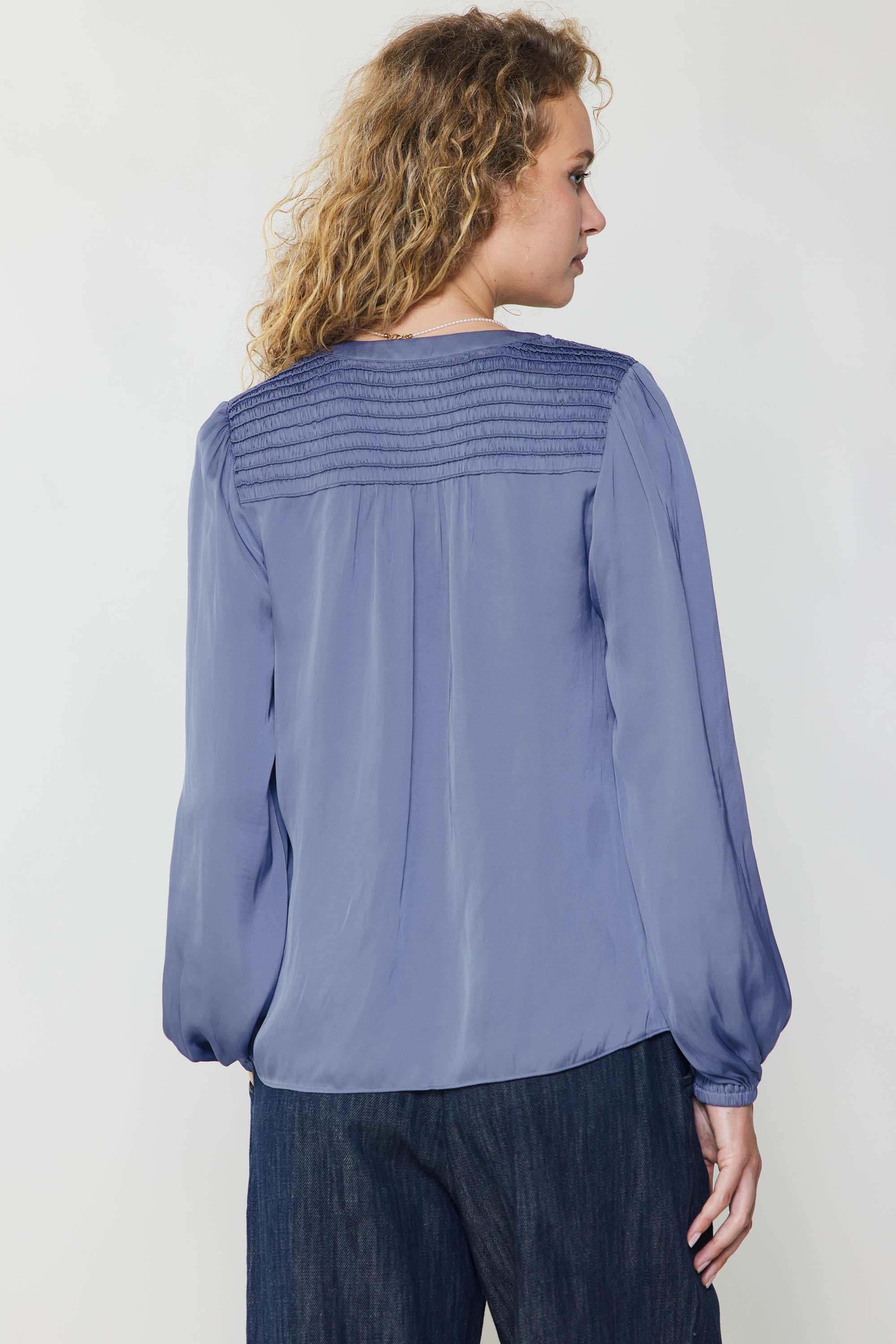 Shirred Yoke Blouse