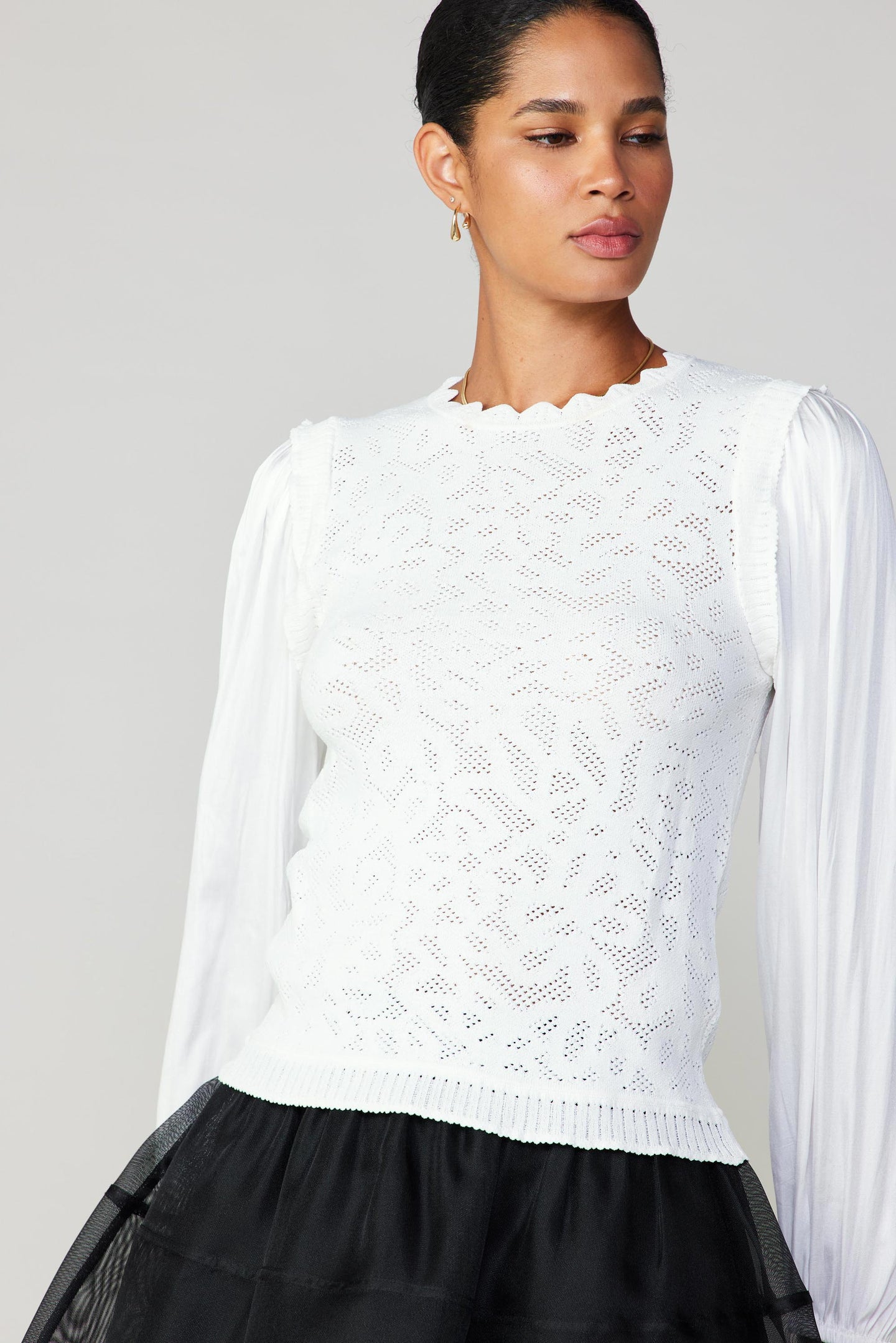 Textural Knit Sweater Top