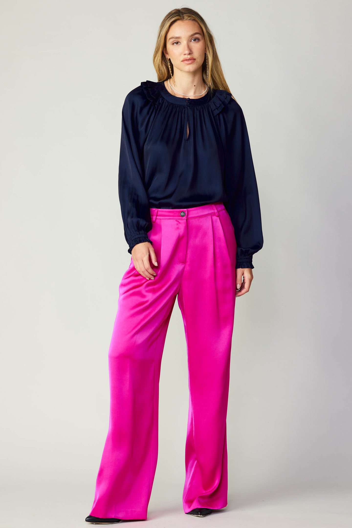 Silky Pintucked Trouser