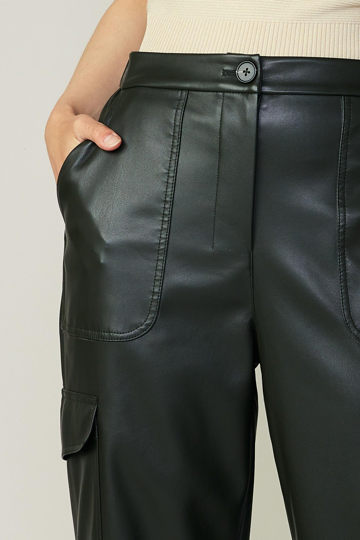 High Rise Leather Trousers