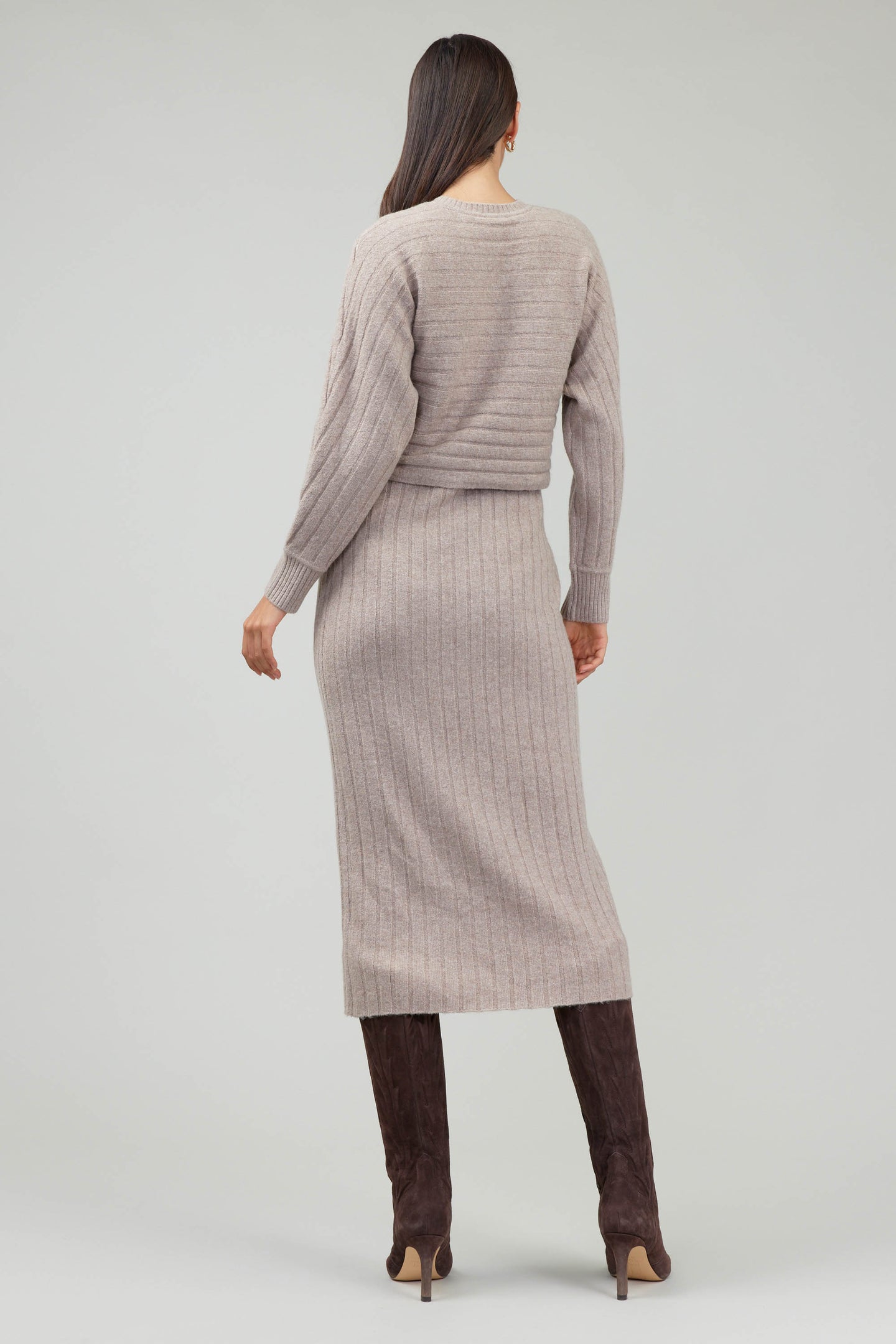 Crewneck Ribbed Sweater Dress