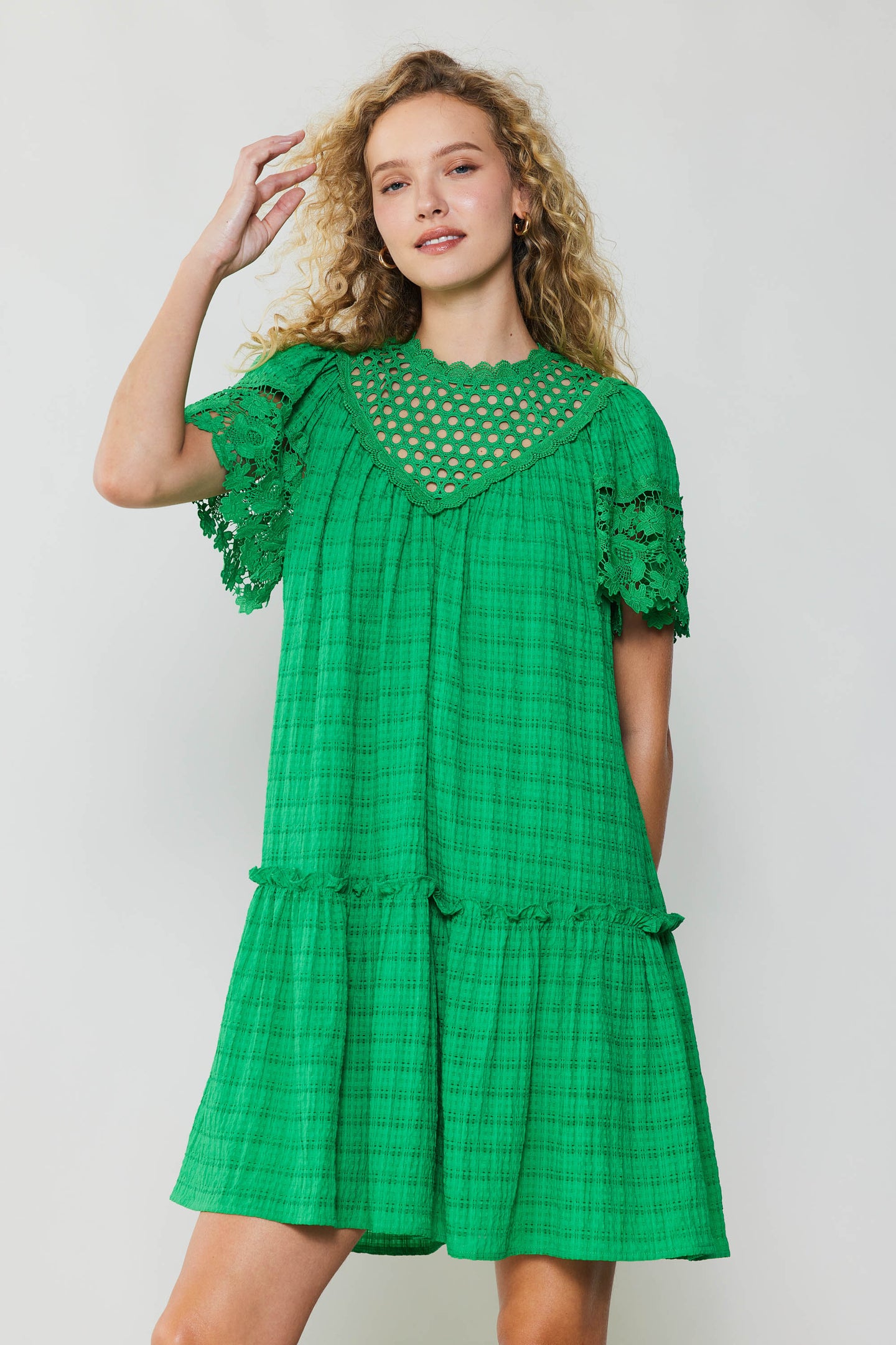Lace Sleeve Mini Dress