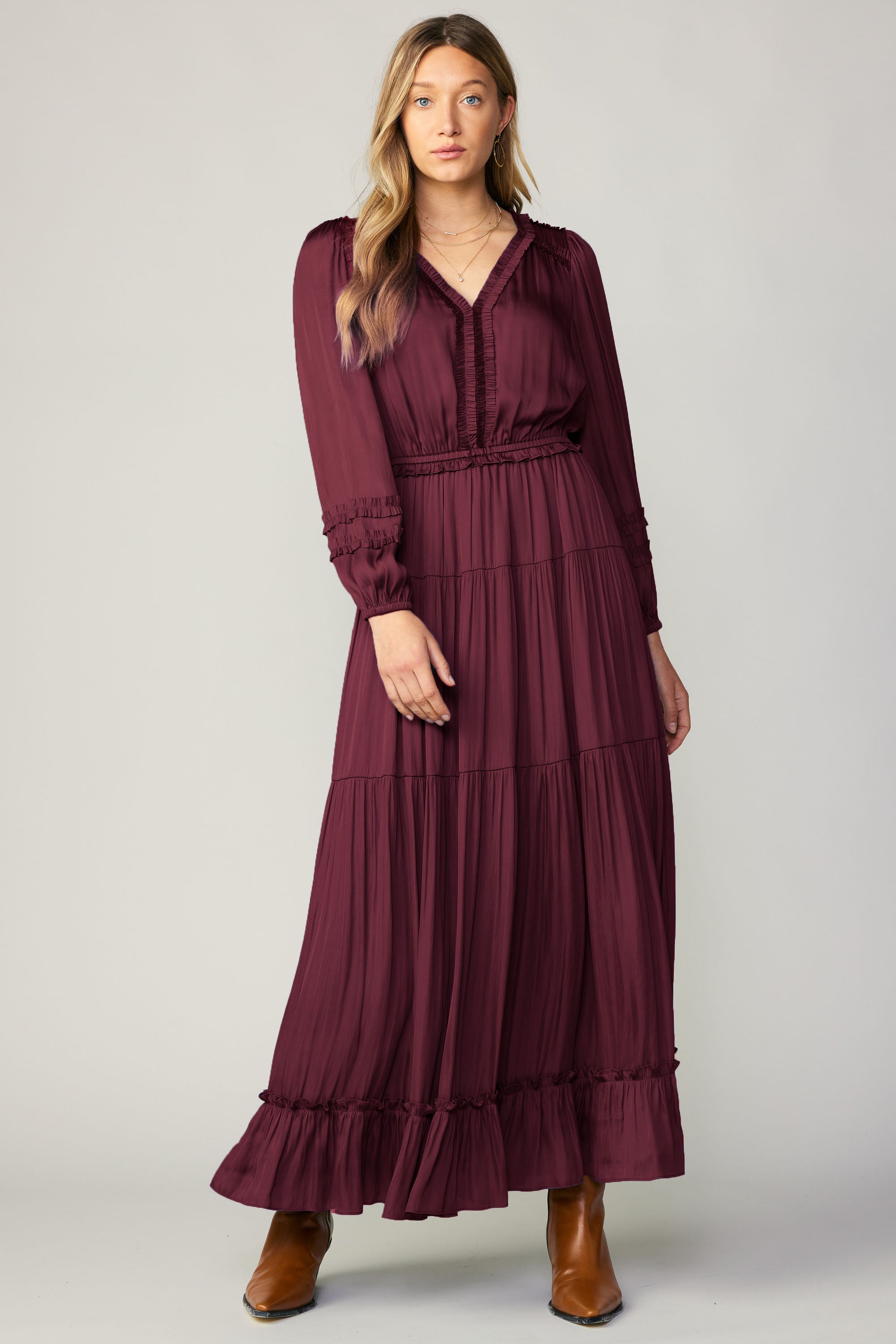 Ruffle Trim Maxi Dress – CURRENT AIR