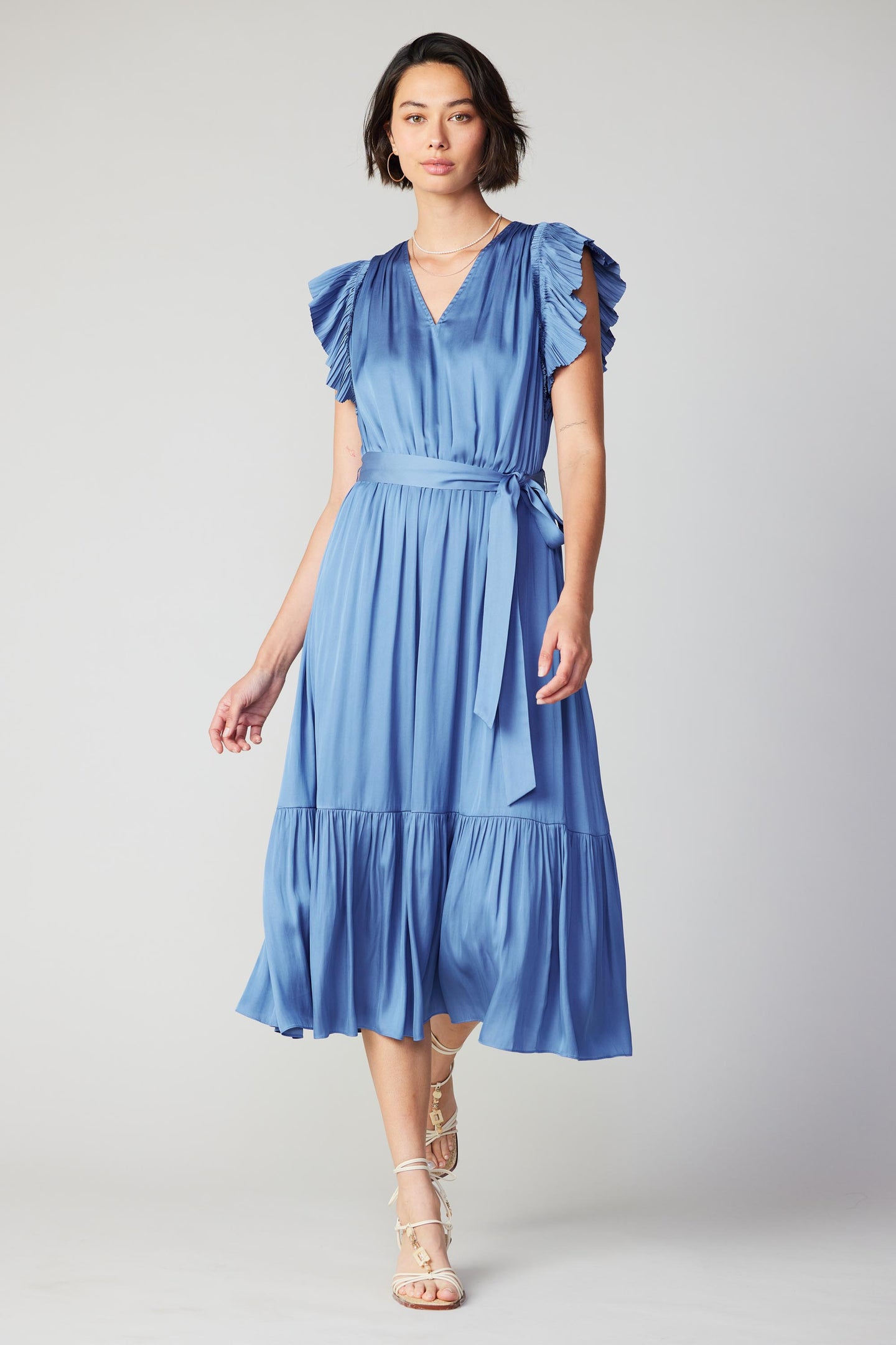Natalia Flutter Sleeve Dress – CURRENT AIR