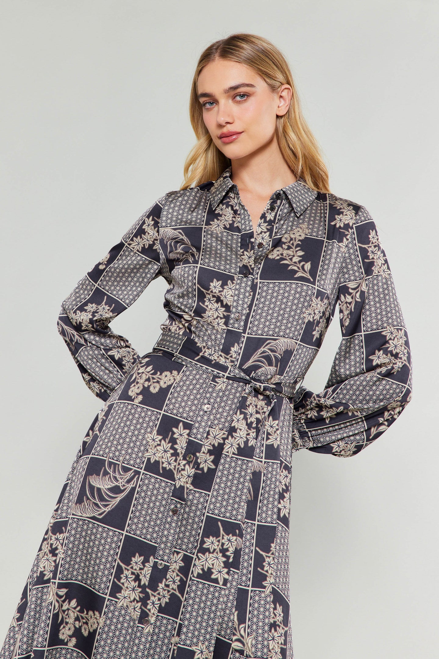 Paneled Buttonup Dress