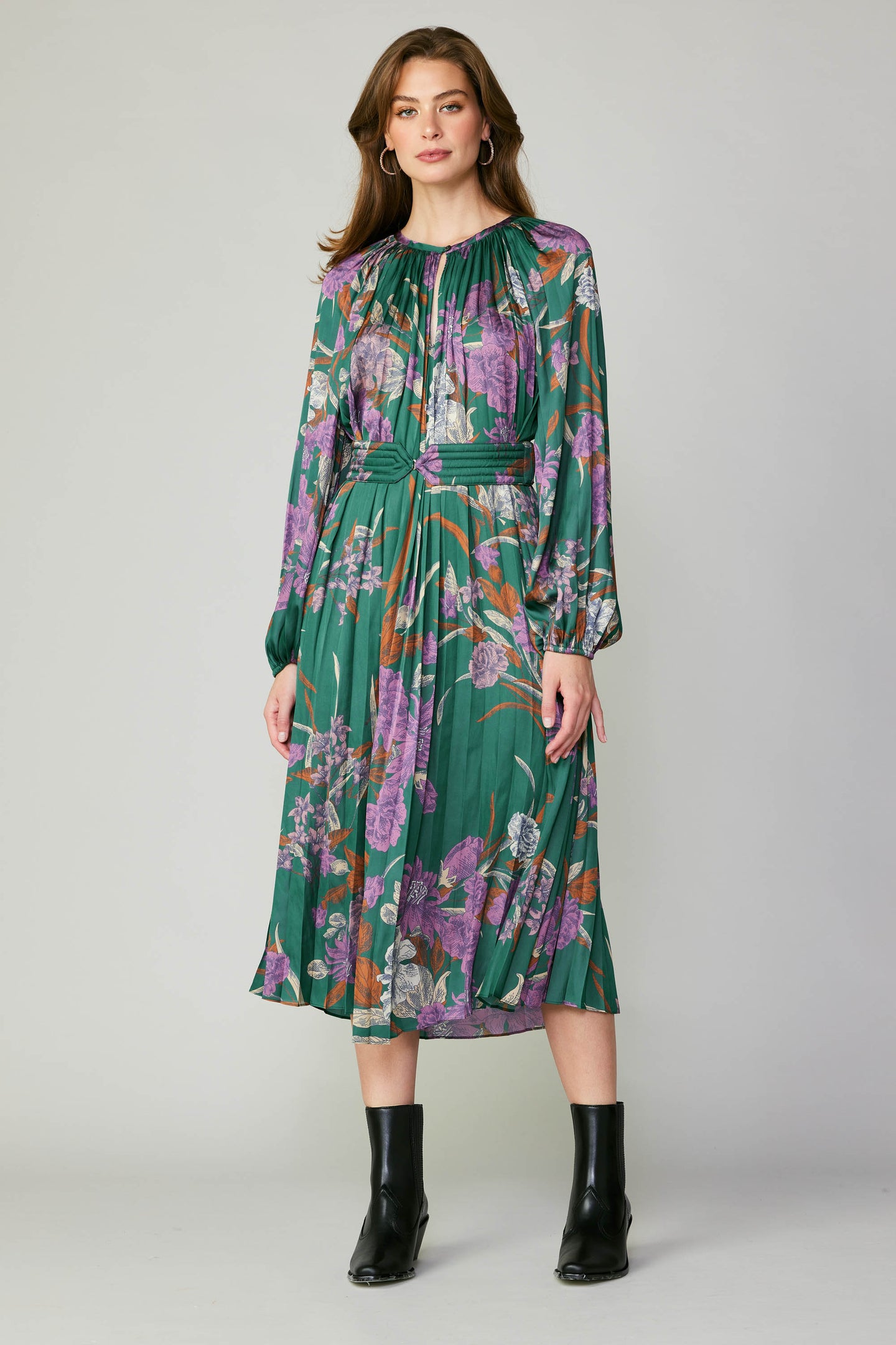 Botanical Belted Midi Dress – CURRENT AIR