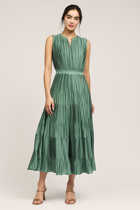 Pleated Sleeveless Maxi Dress