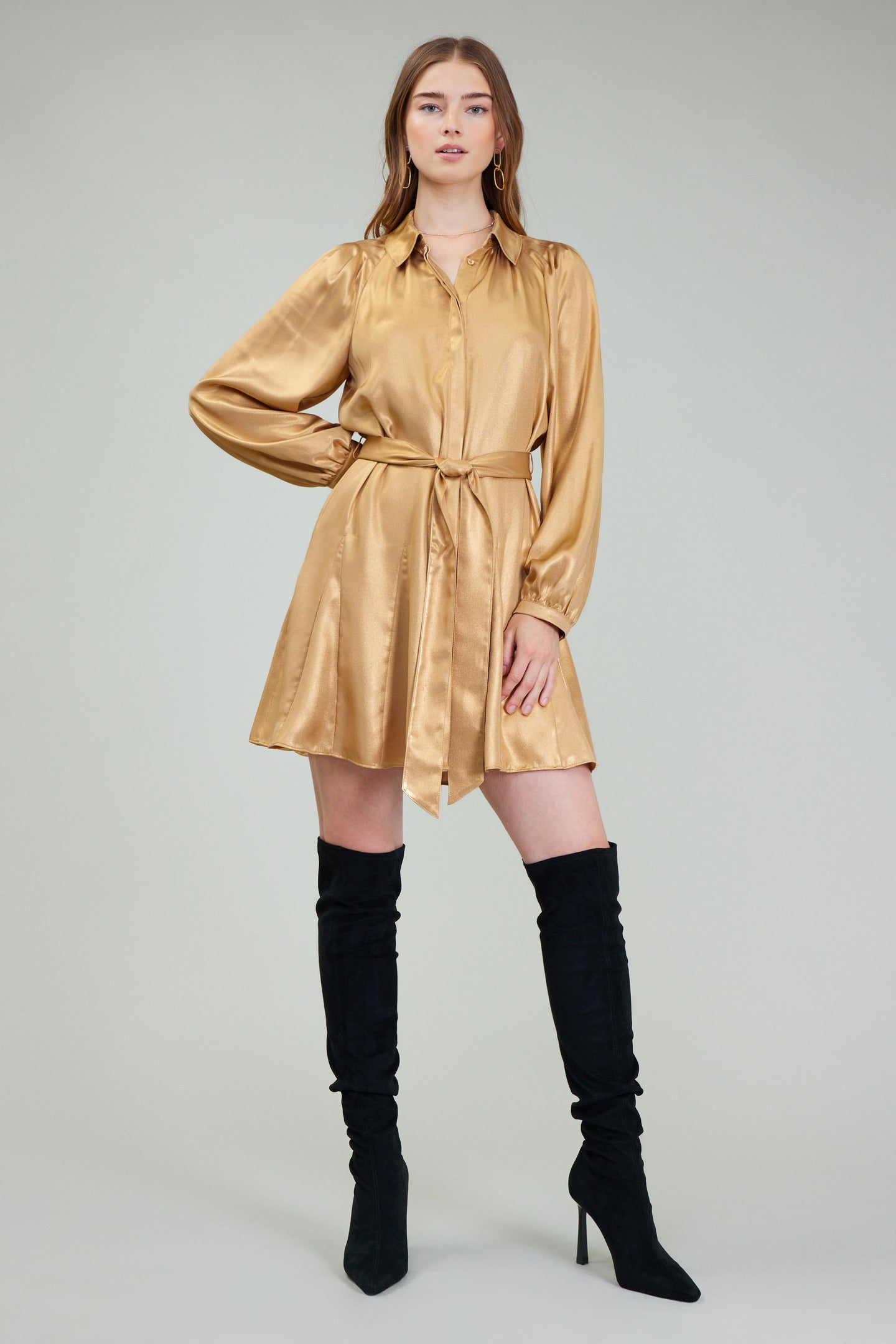 Carmel Metallic Mini Dress