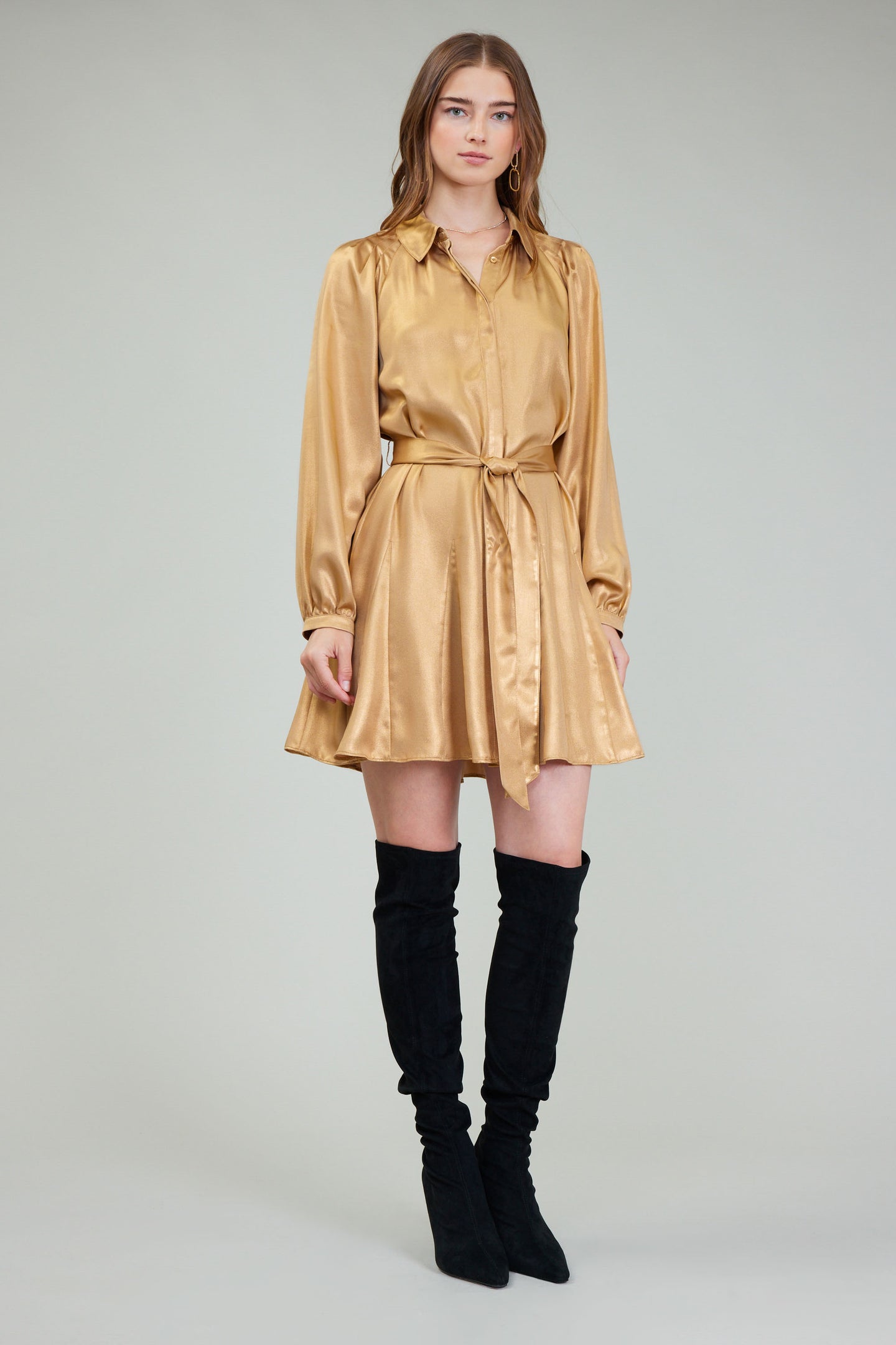 Carmel Metallic Mini Dress