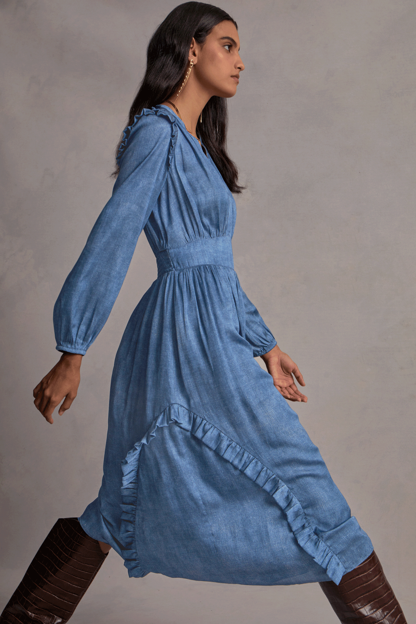 Emmaline Trompe L'oeil Midi Dress