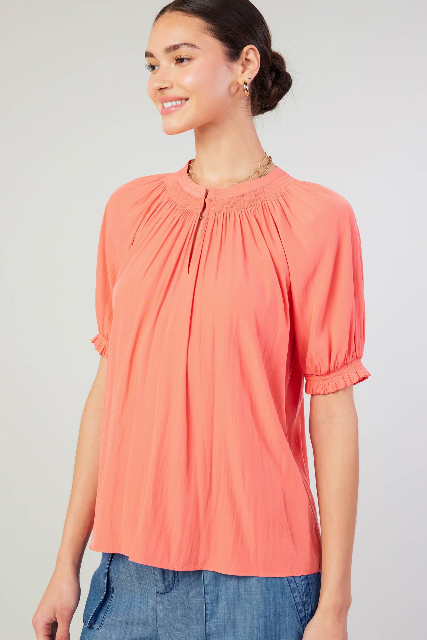 Gathered Yoke Blouse