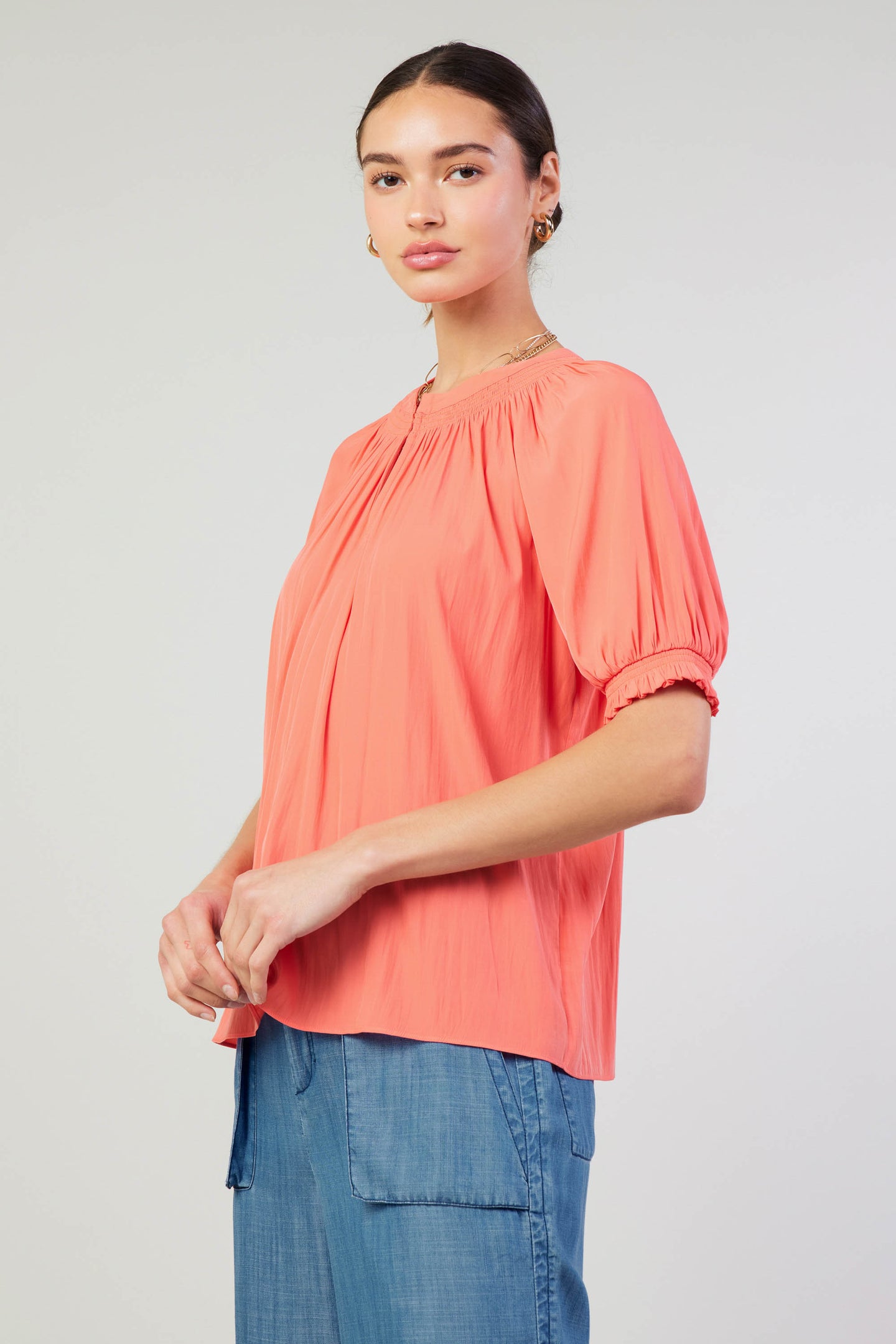 Gathered Yoke Blouse