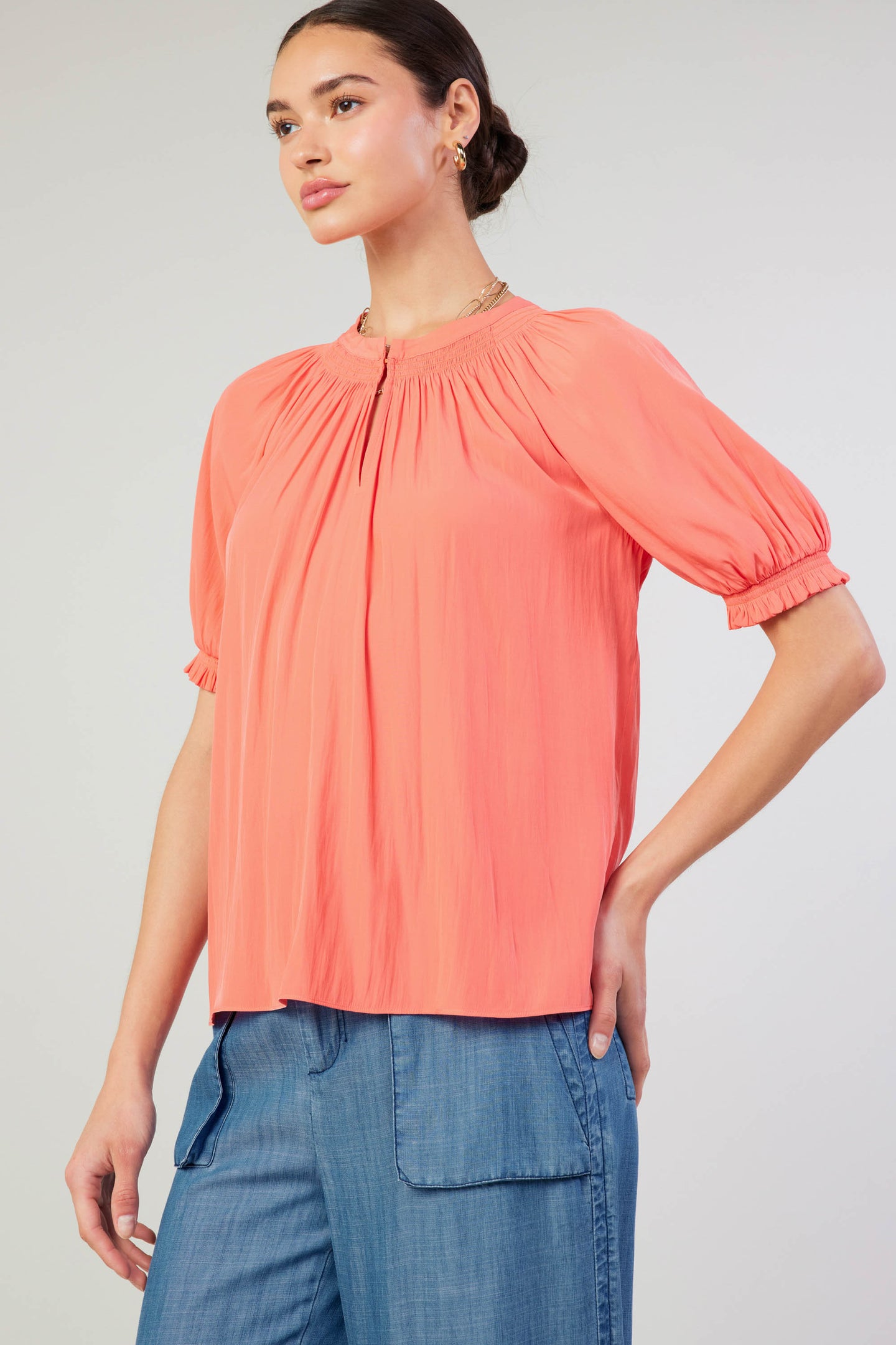 Gathered Yoke Blouse