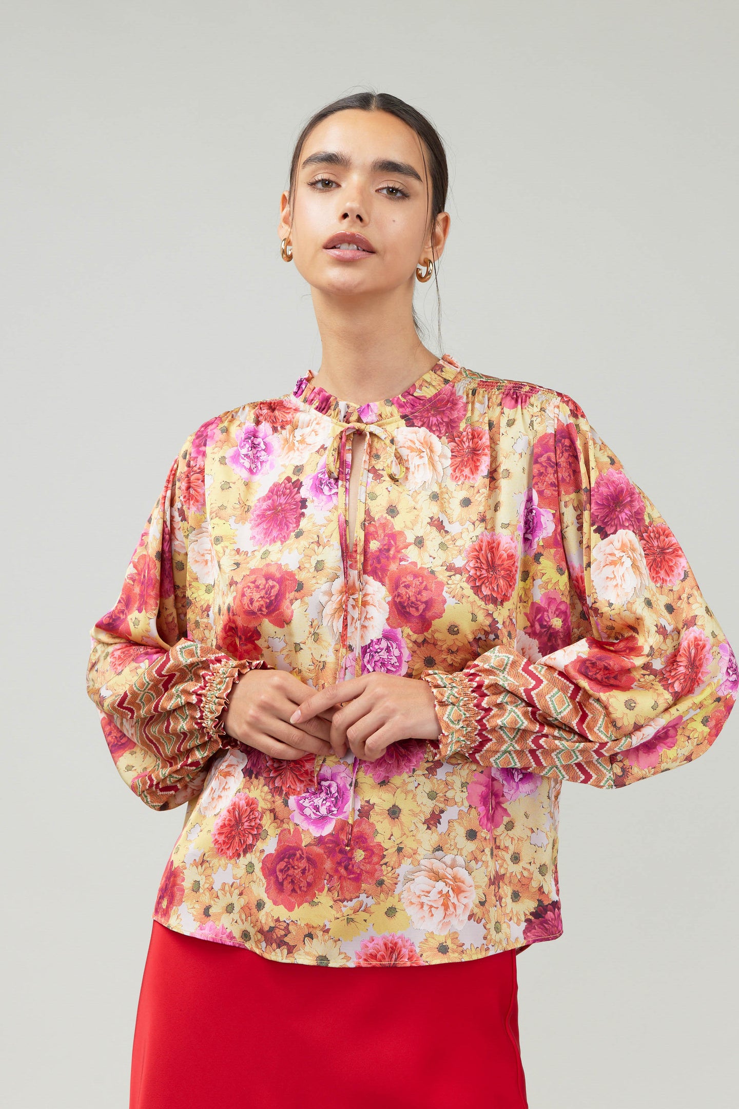 Rosette Patterned Blouse