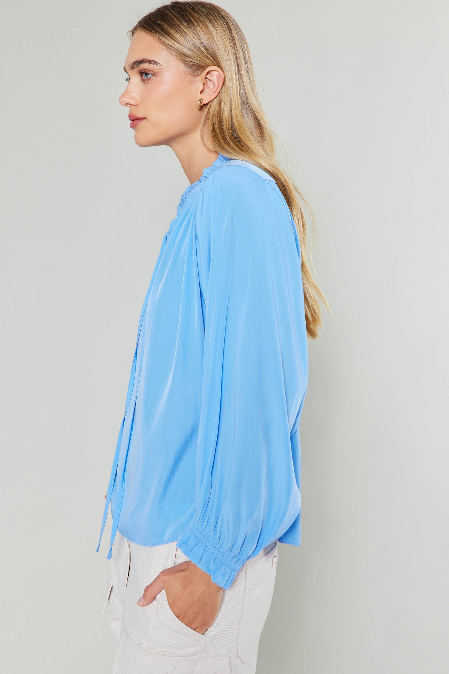 Ruffled Splitneck Blouse