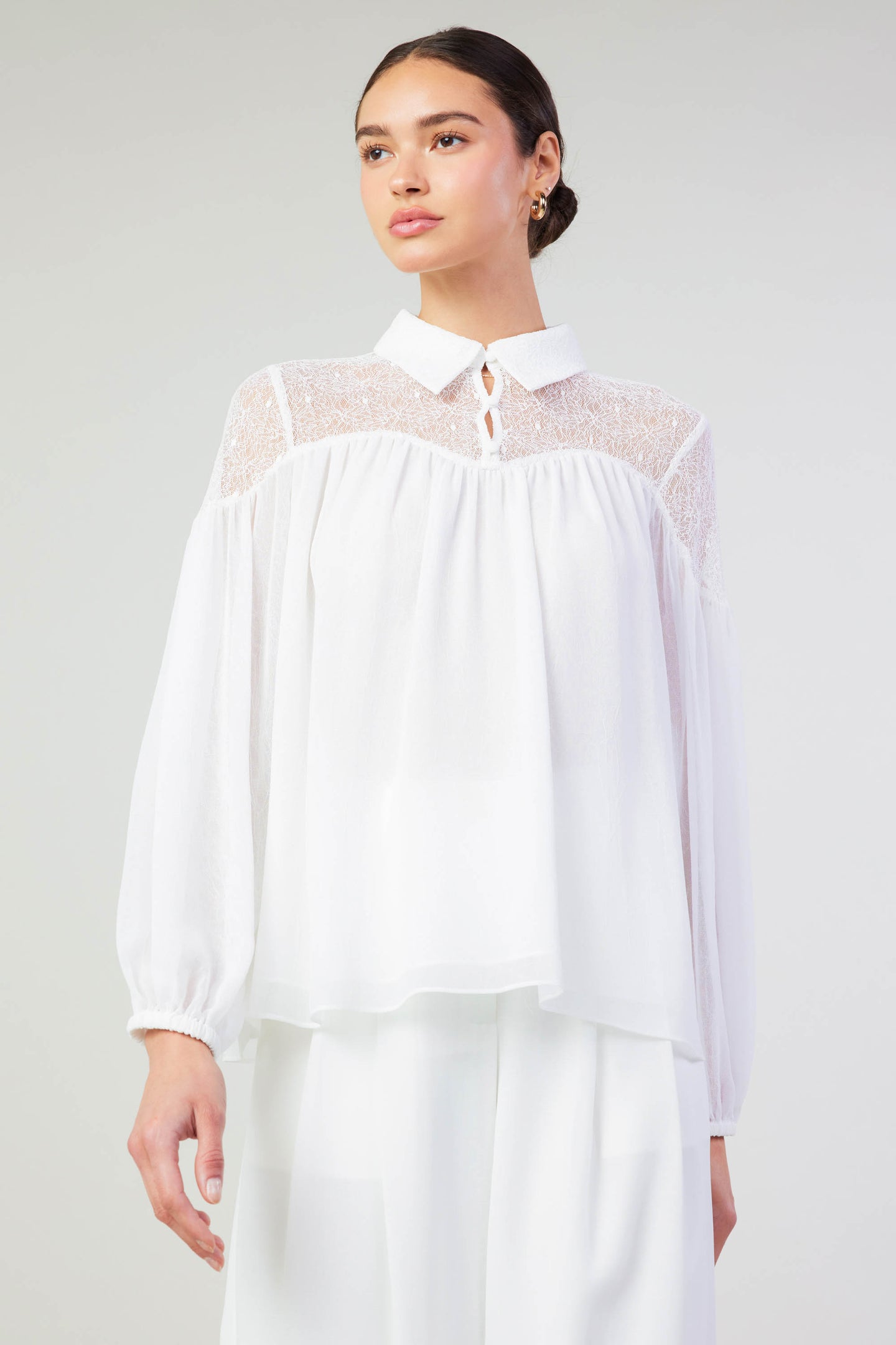 Elyse Lace Yoke Blouse