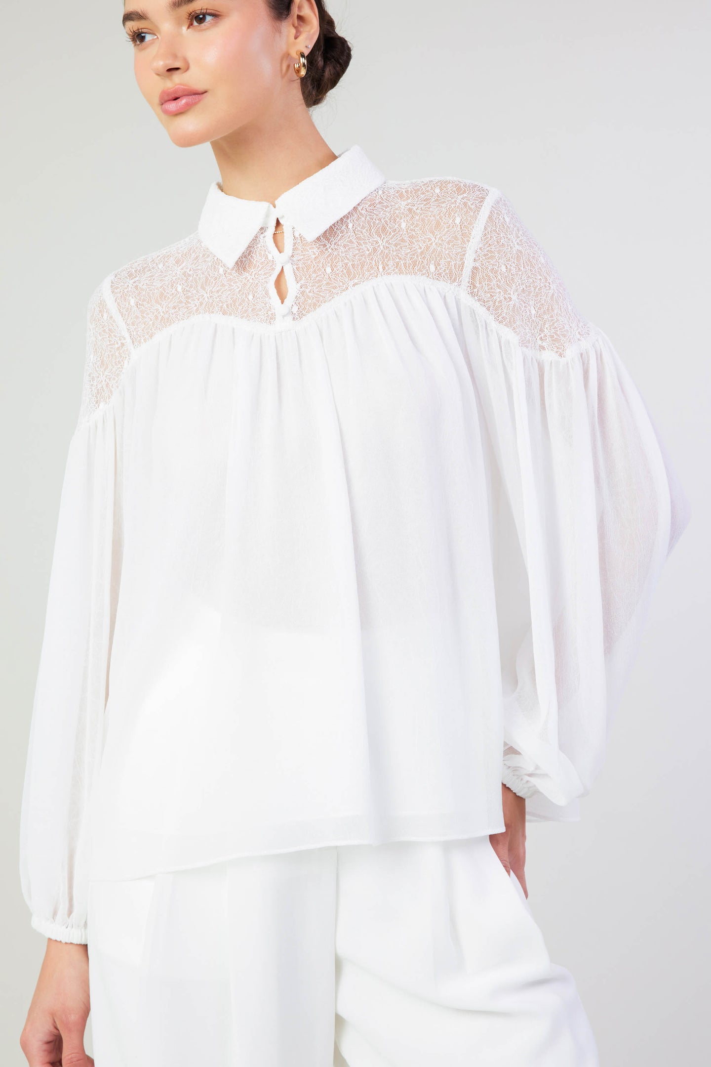 Elyse Lace Yoke Blouse