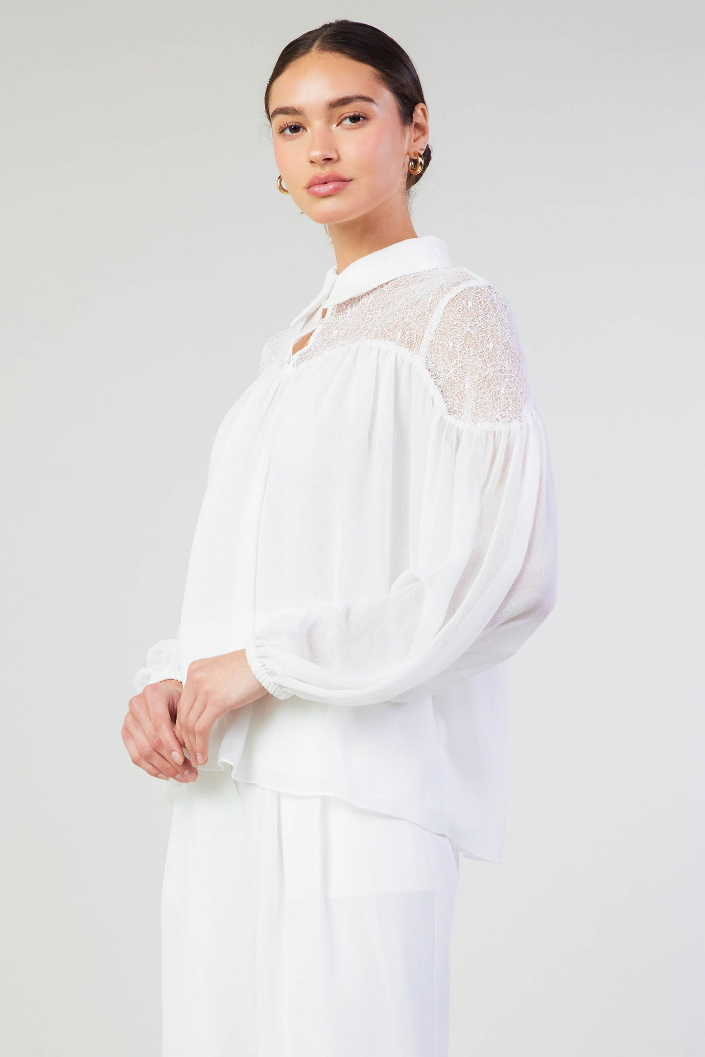 Elyse Lace Yoke Blouse