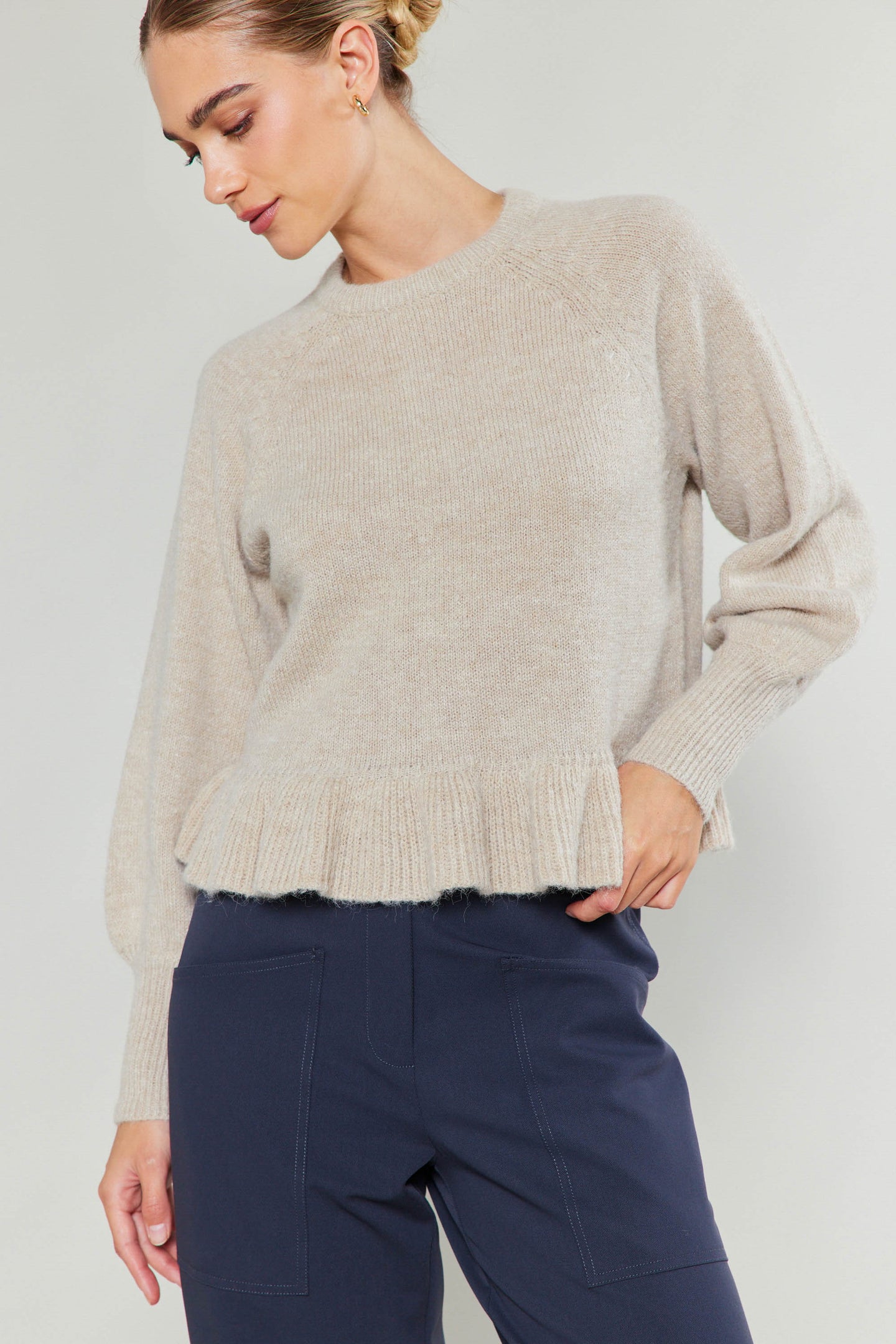 Ruffled Hem Sweater