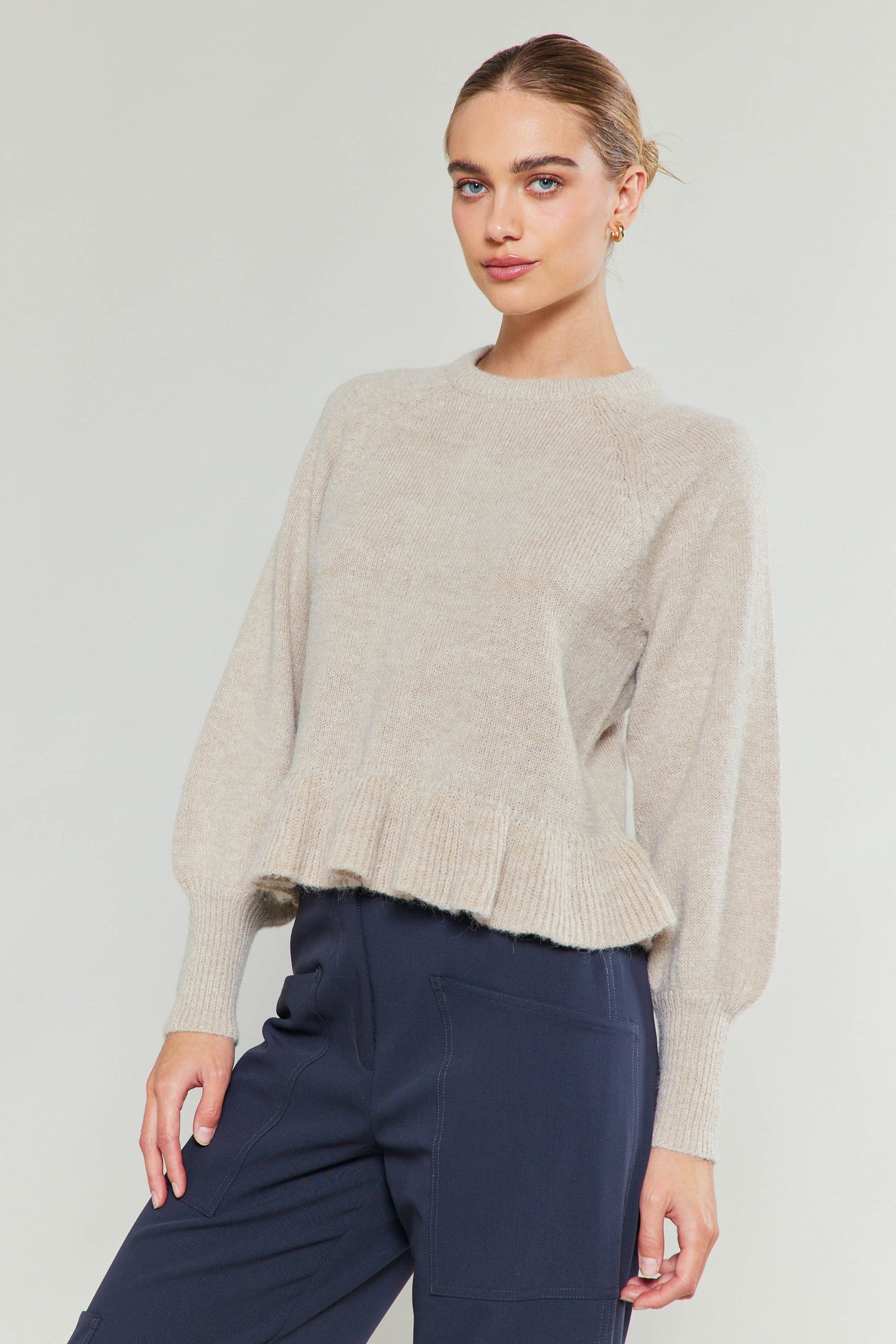 Ruffled Hem Sweater