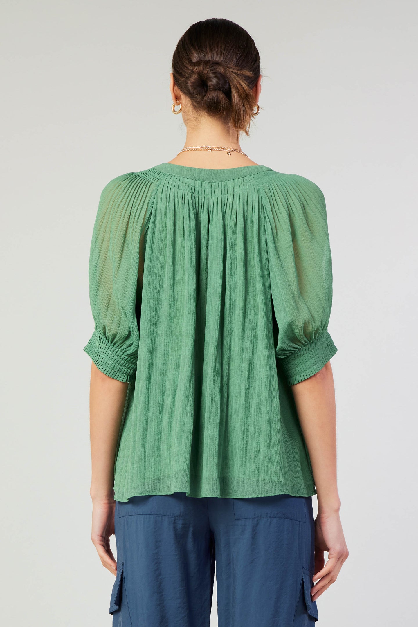 Pleated Cuff Blouse